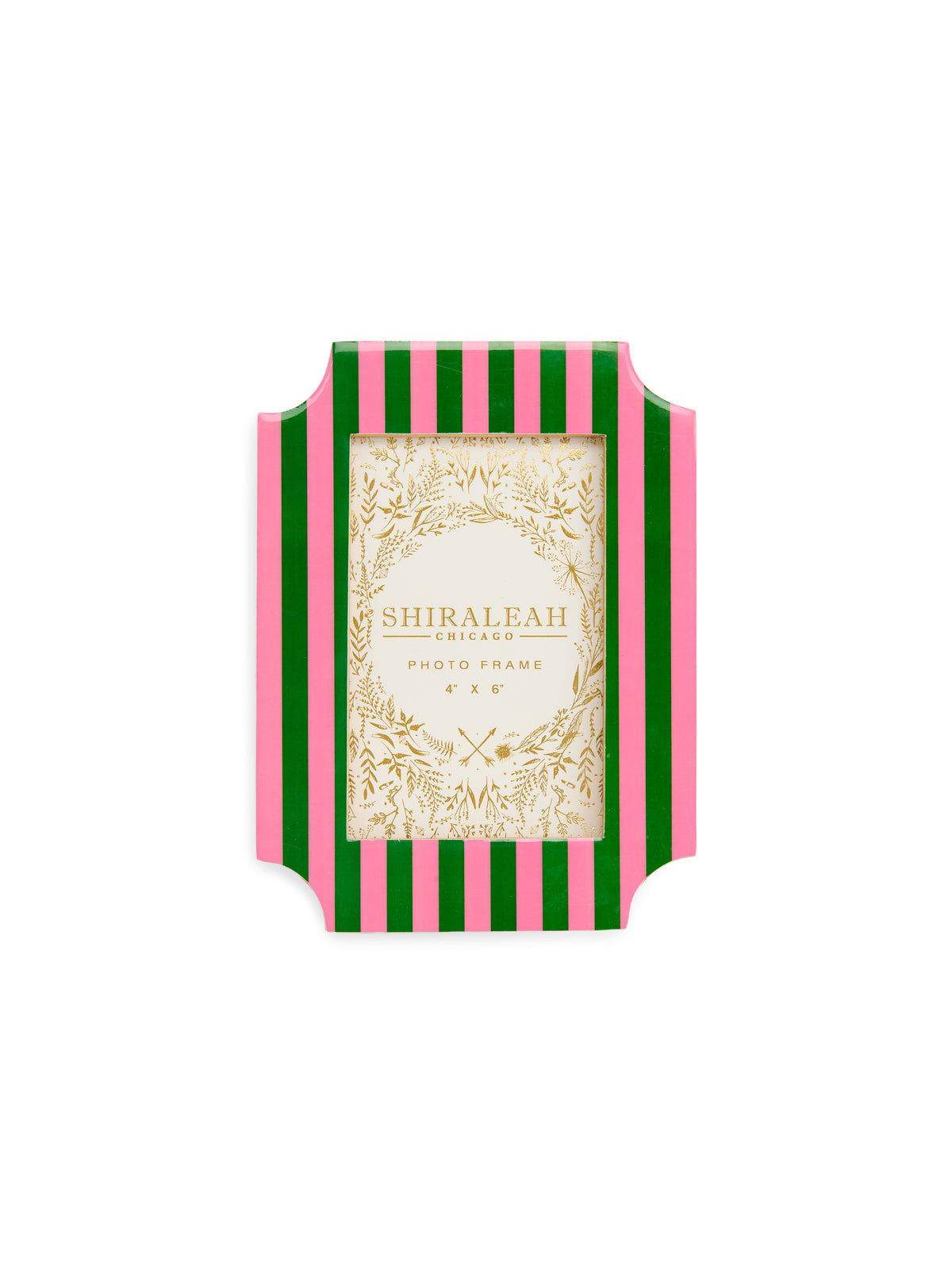 Shiraleah Poppy 4" X 6" Striped Geo Edge Picture Frame GREEN / OS
