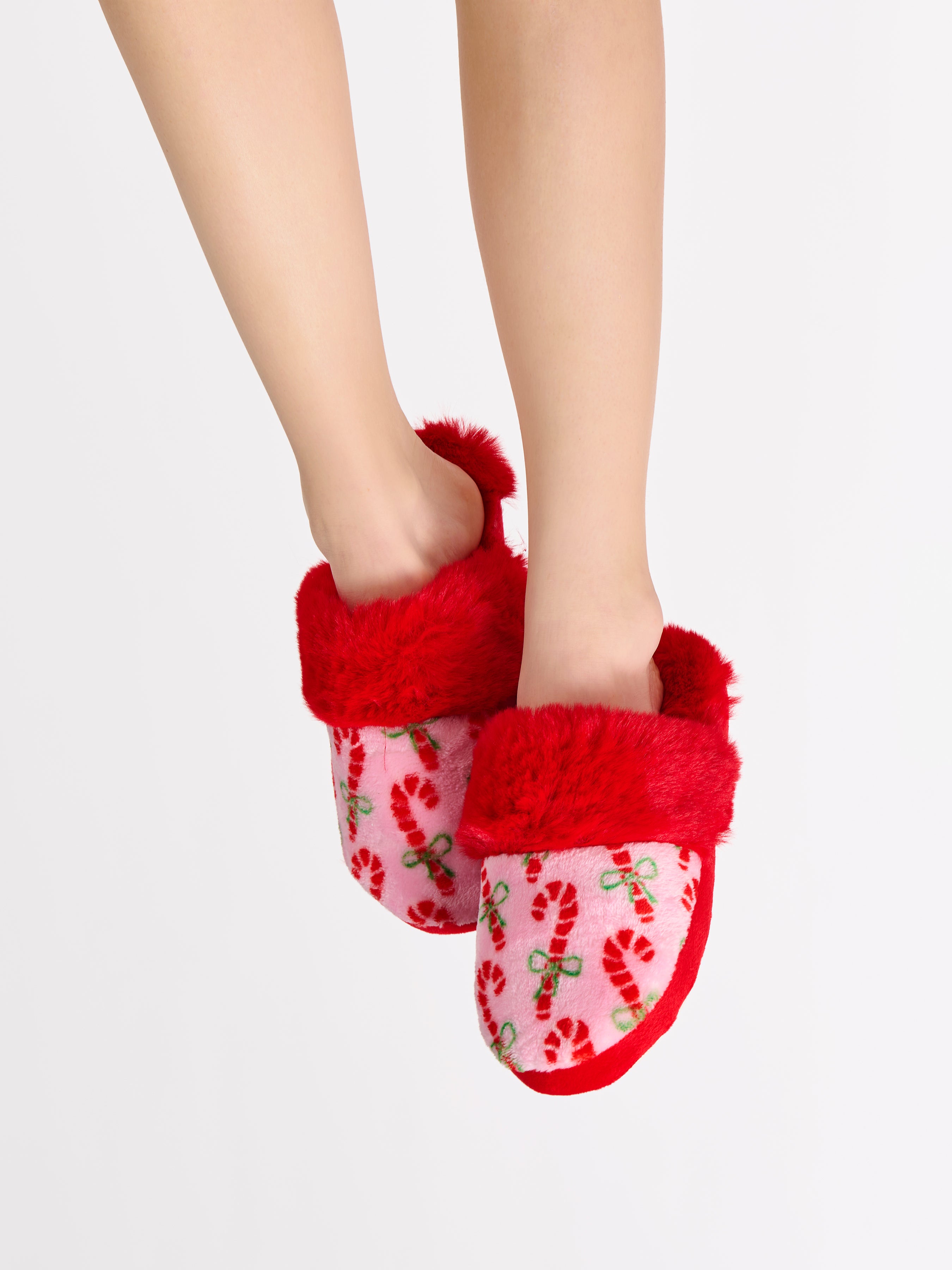 Shiraleah Felicity Candy Cane Slippers MULTI