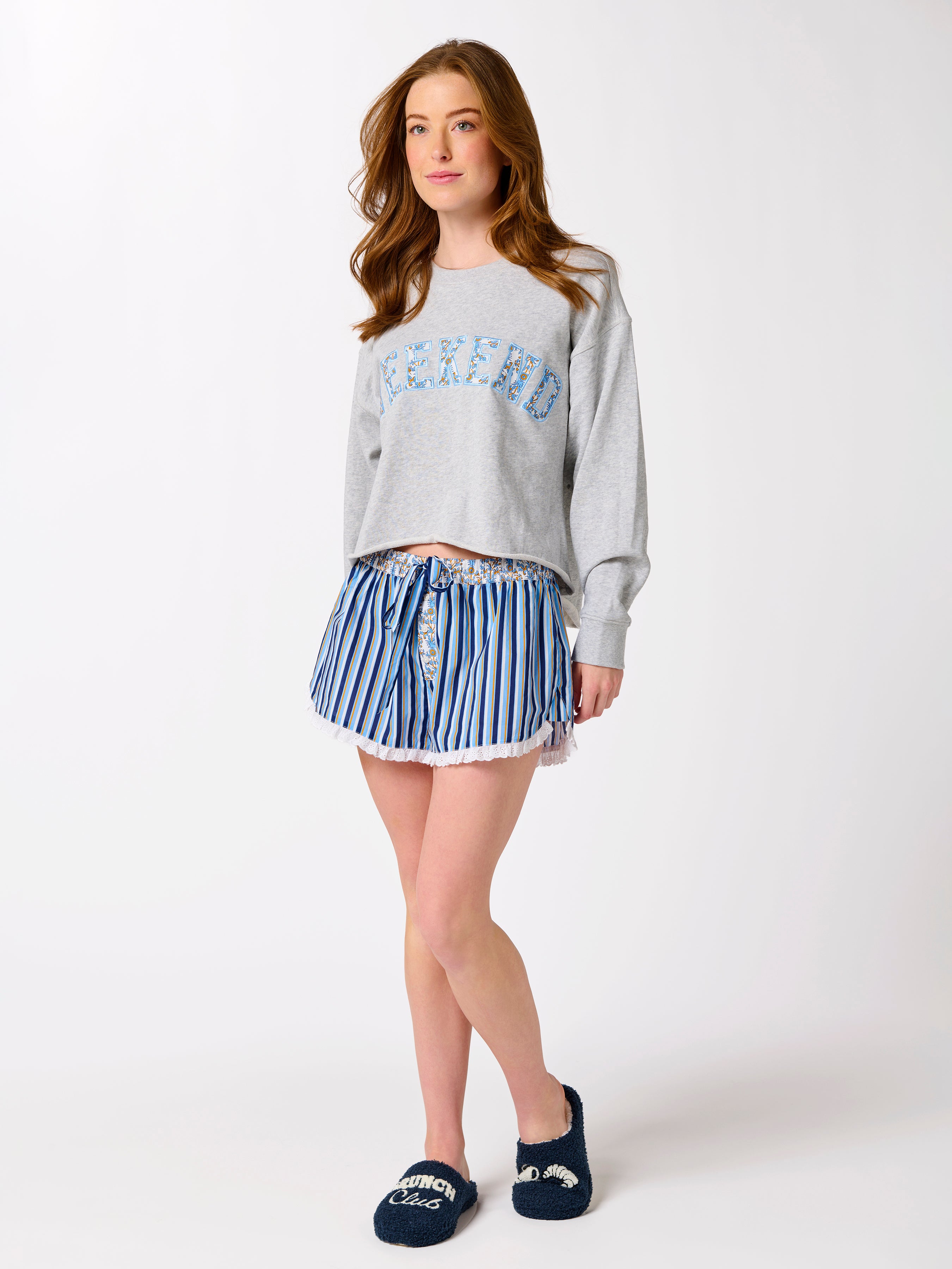 Shiraleah "Brunch Club" Slippers, Navy