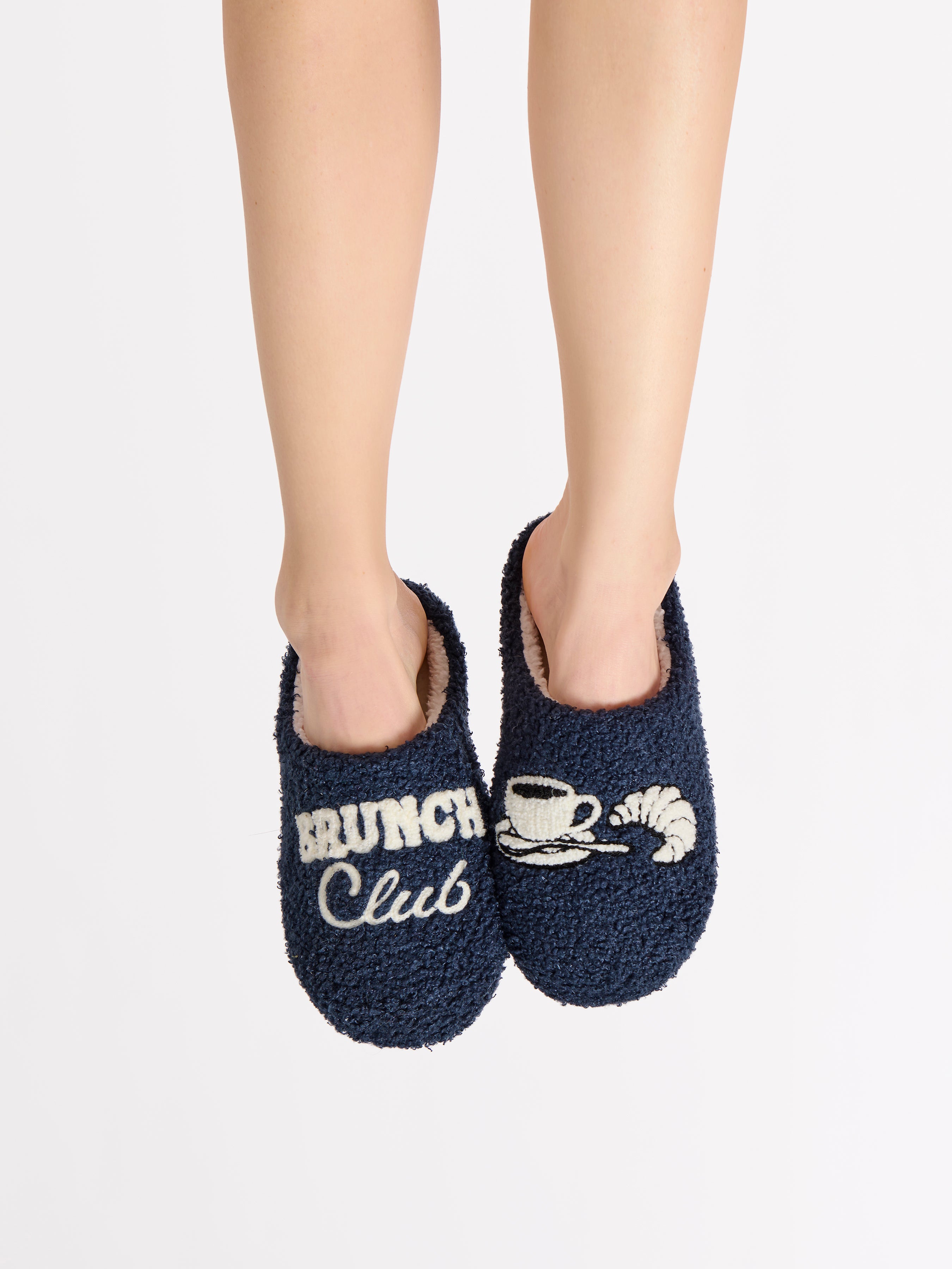 Shiraleah "Brunch Club" Slippers, Navy