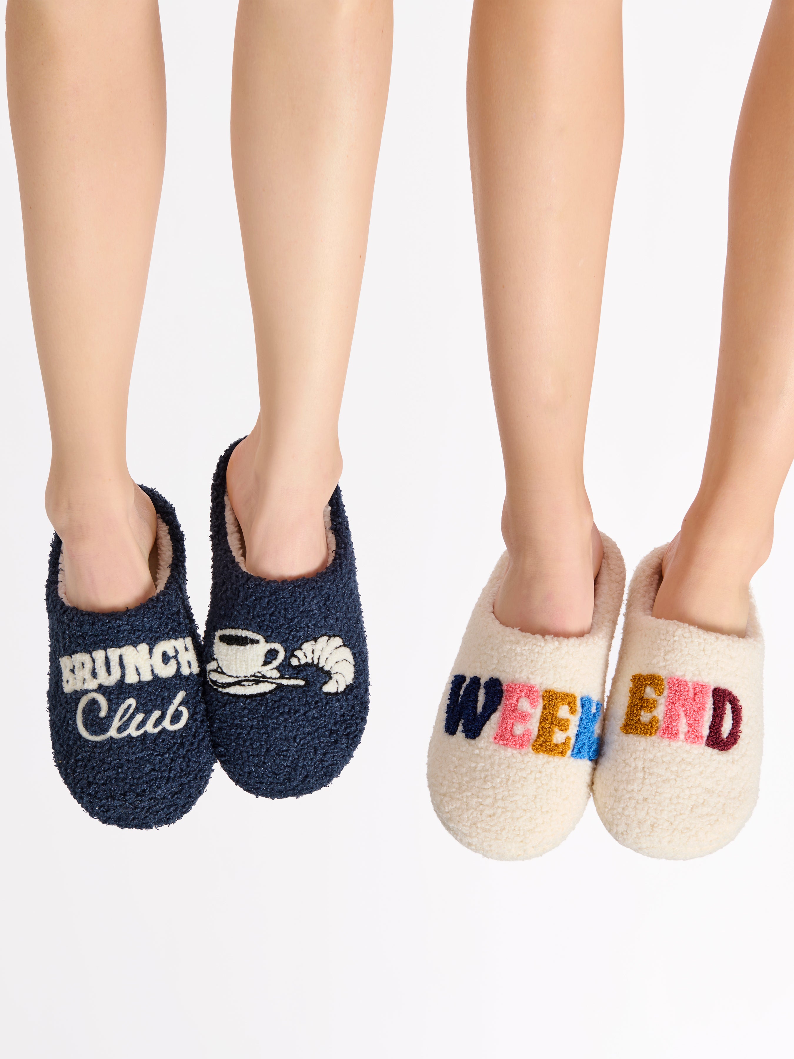 Shiraleah "Brunch Club" Slippers, Navy