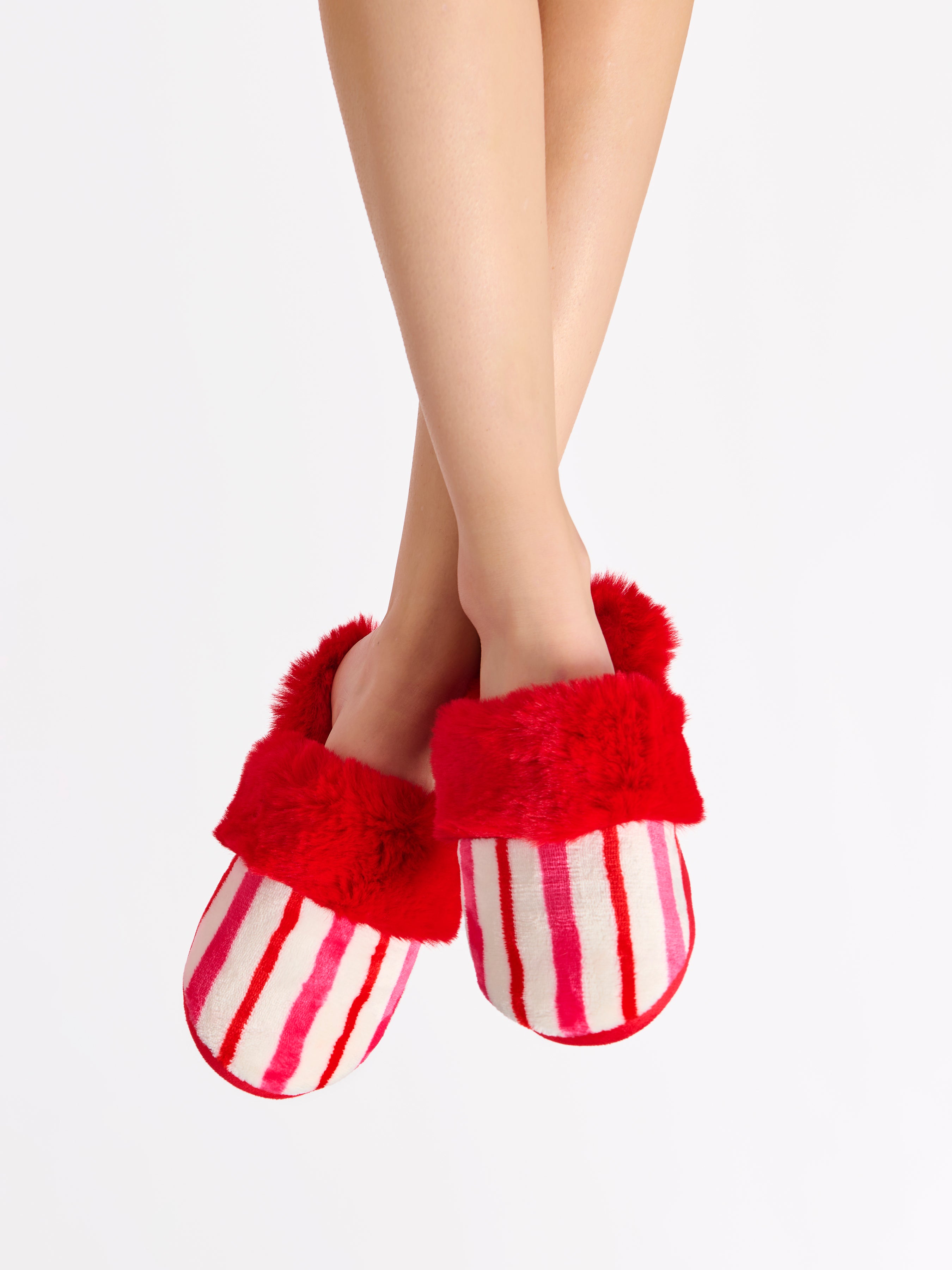 Shiraleah Candy Stripe Slippers, Multi