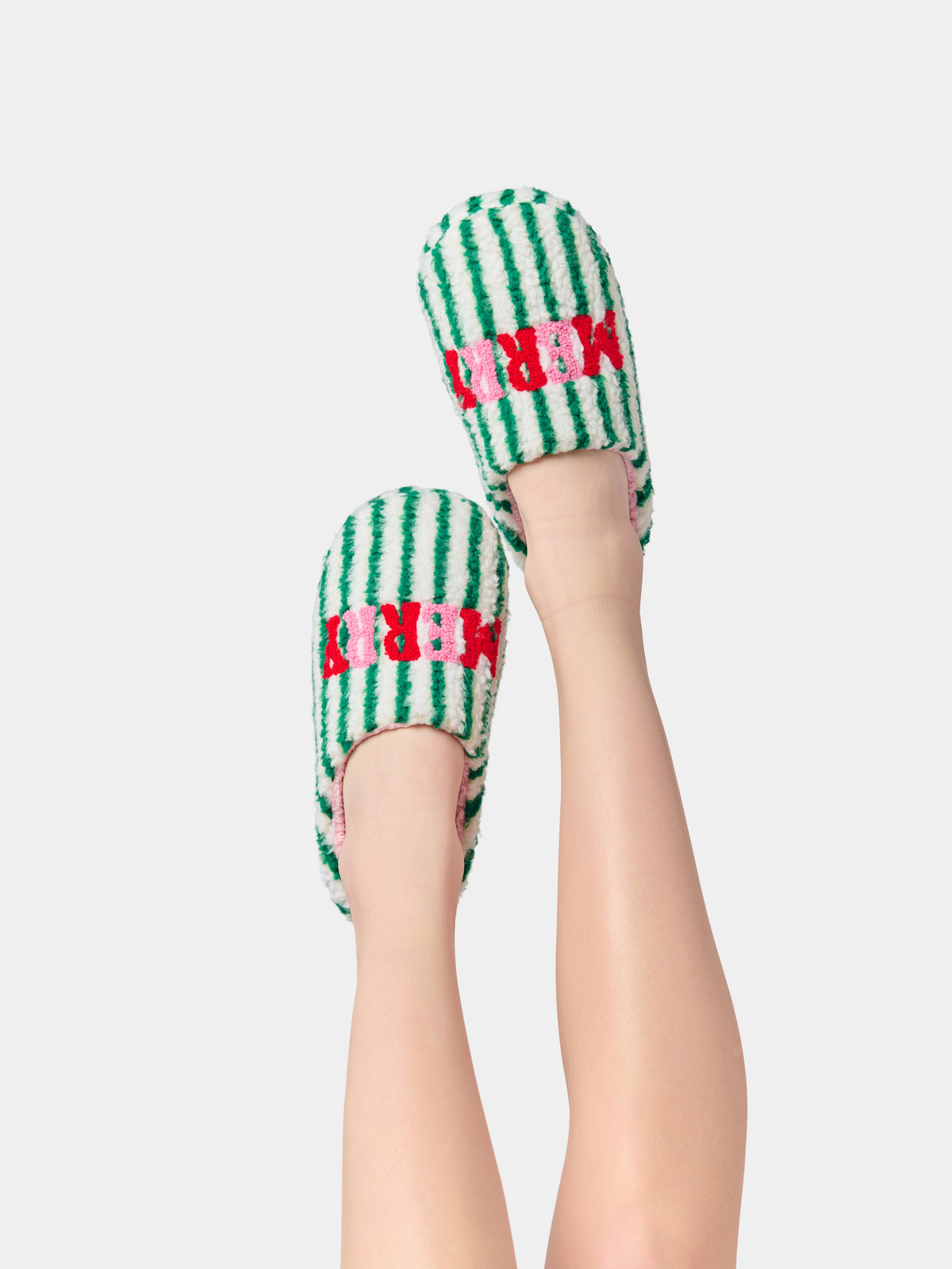 Shiraleah "Merry" Striped Slippers GREEN / S/M