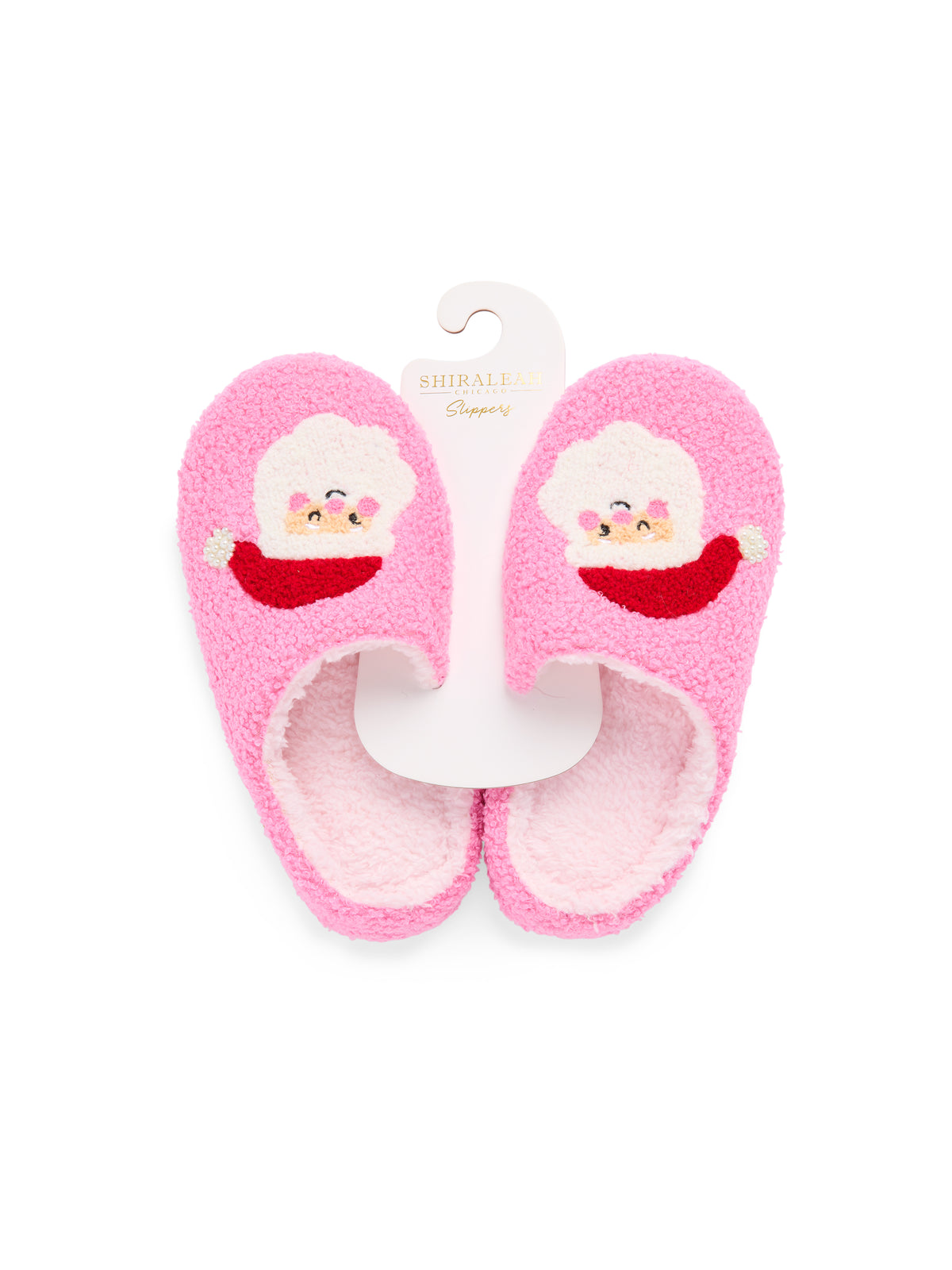 Shiraleah Jolly Santa Slippers PINK / S/M