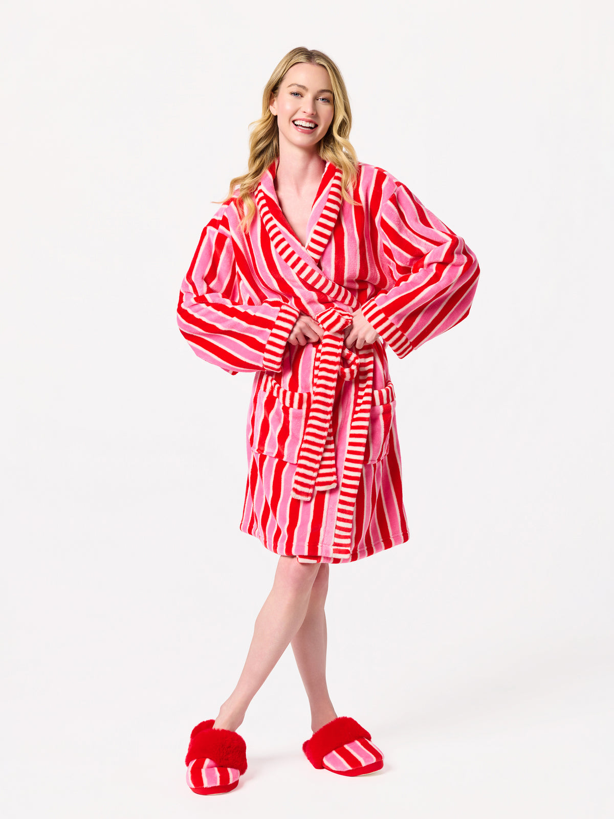 Shiraleah Holly Stripe Slippers RED / S/M
