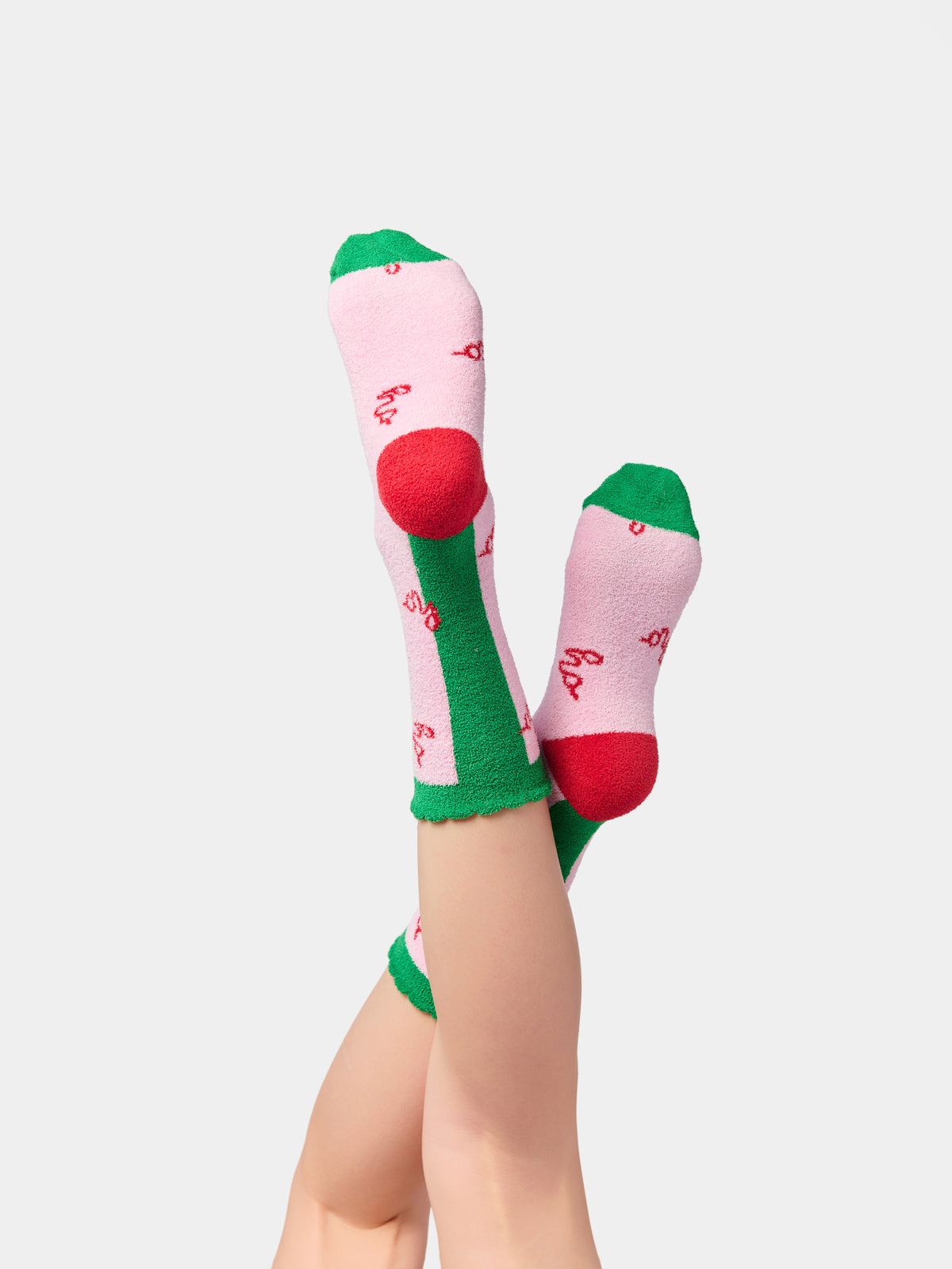 Shiraleah "Ho Ho Ho" Socks, Pink