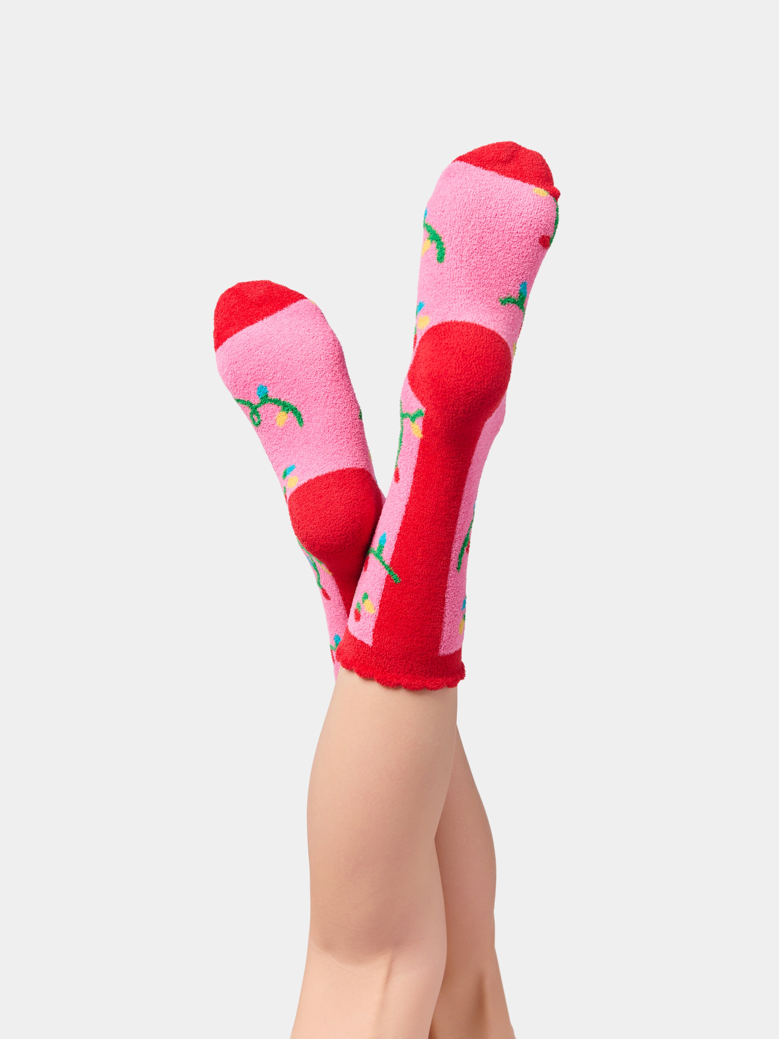 Shiraleah String Lights Socks, Pink