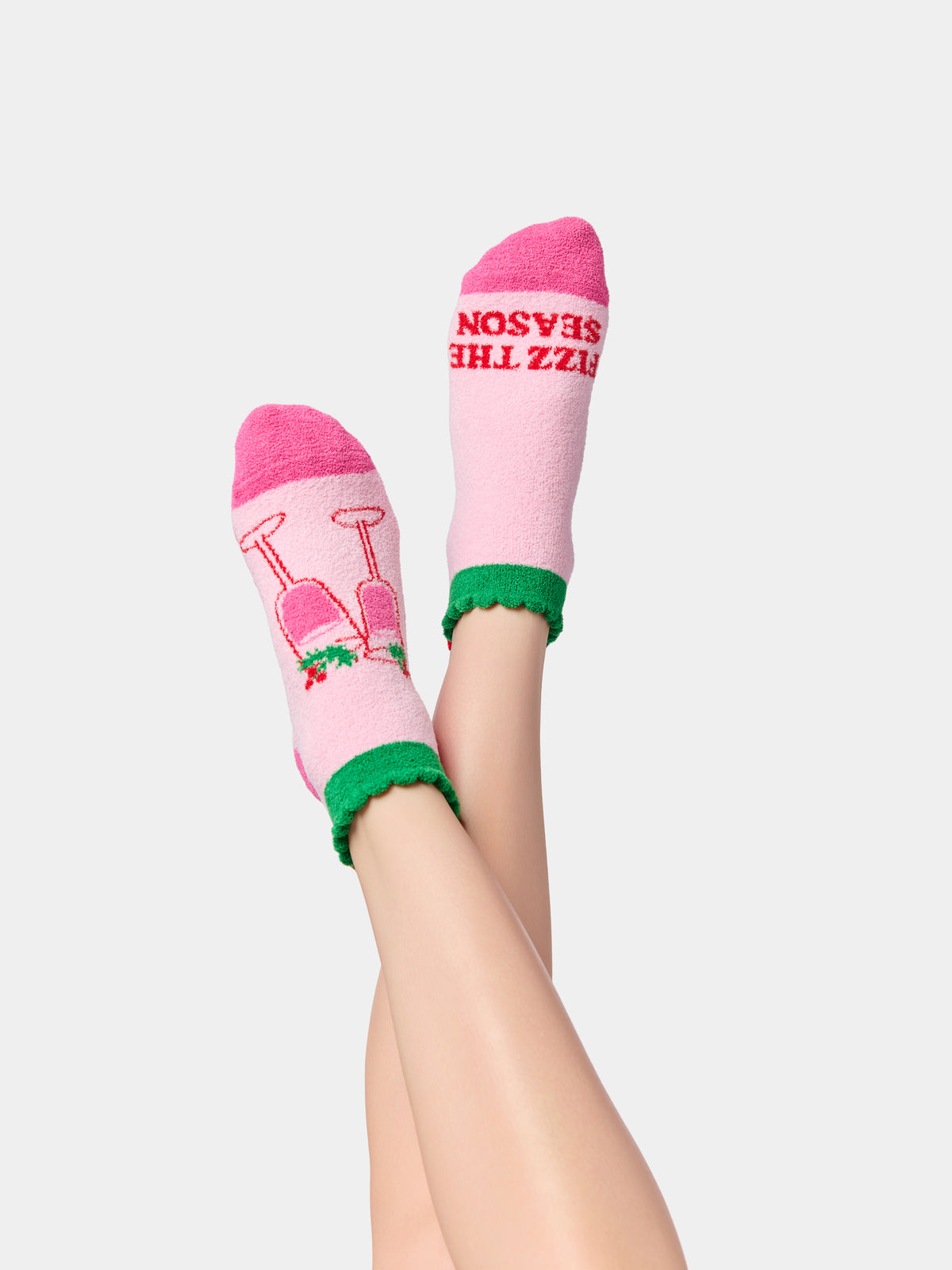 Shiraleah "Fizz The Season" Home Socks, Pink