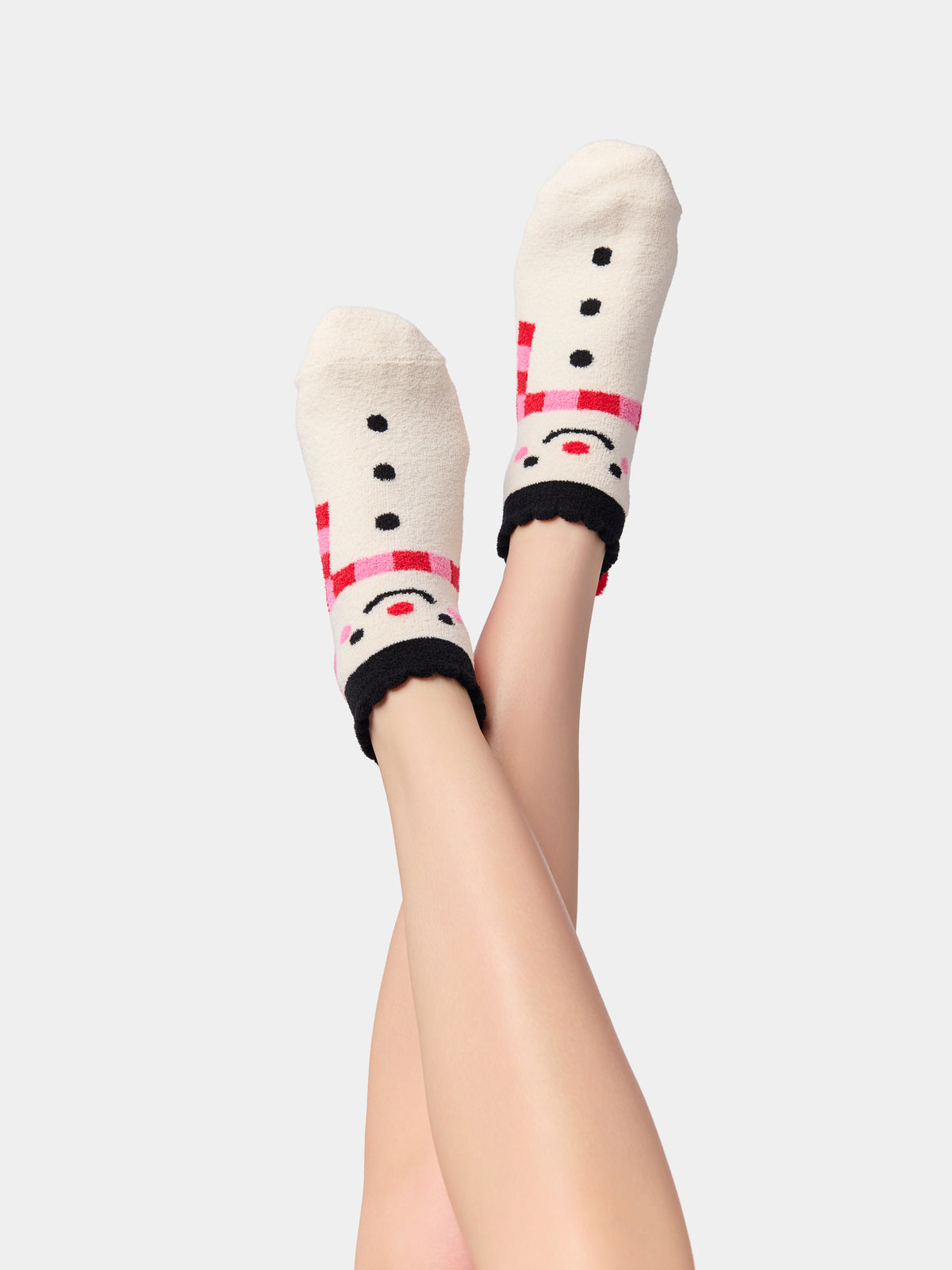 Shiraleah Snowman Home Socks, Ivory