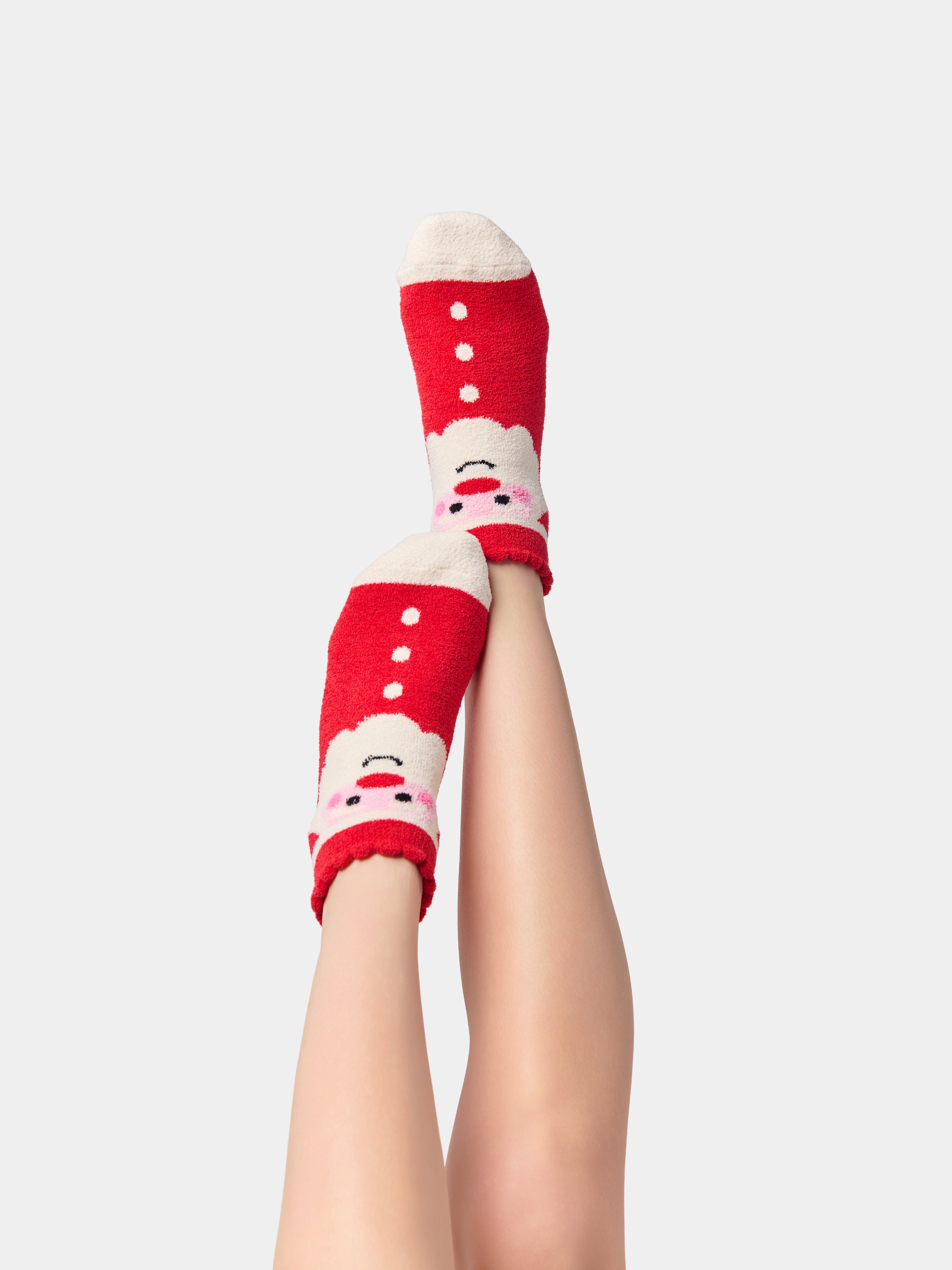 Shiraleah Santa Home Socks, Red