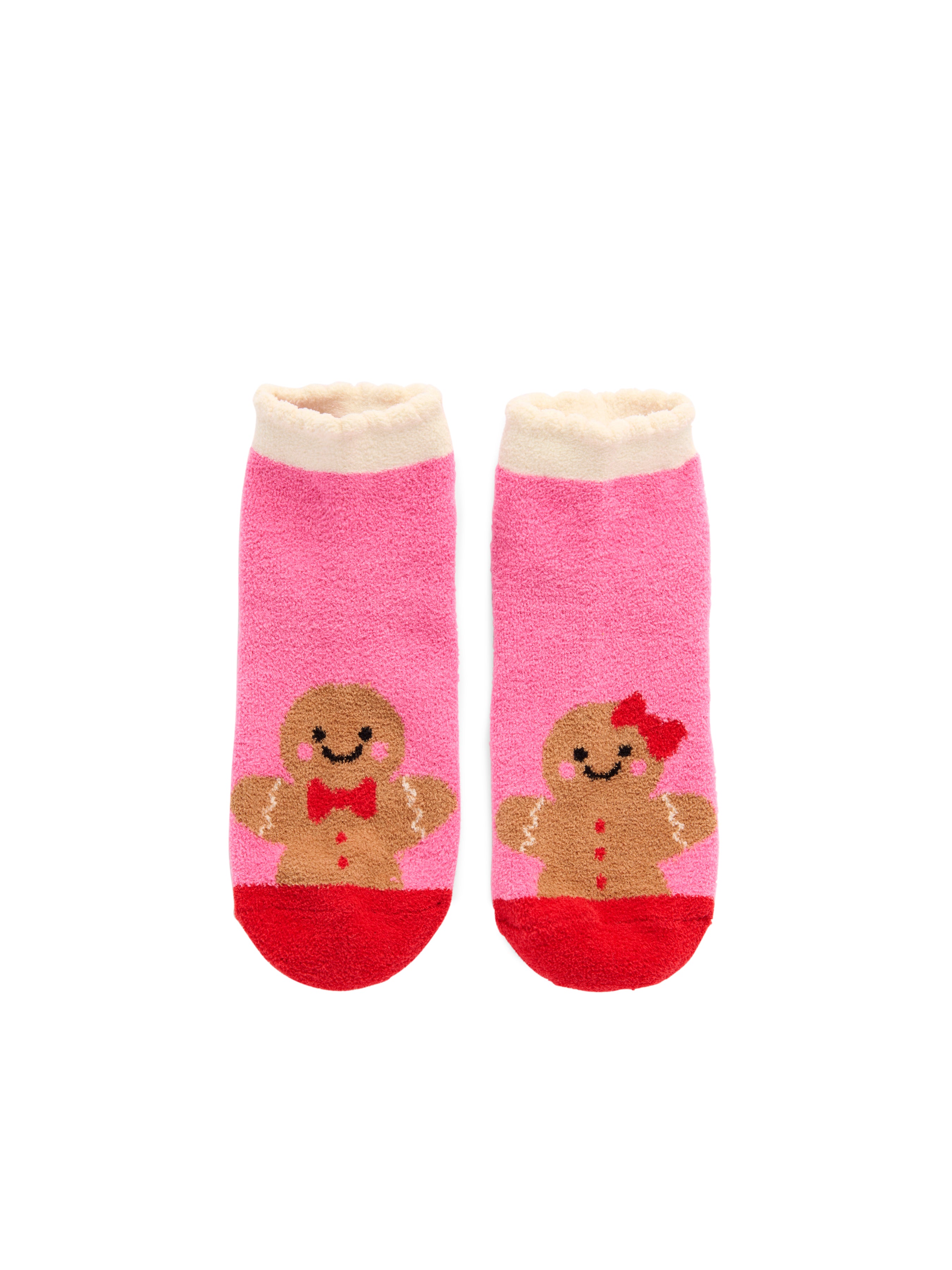 Shiraleah Gingerbread Home Socks, Pink