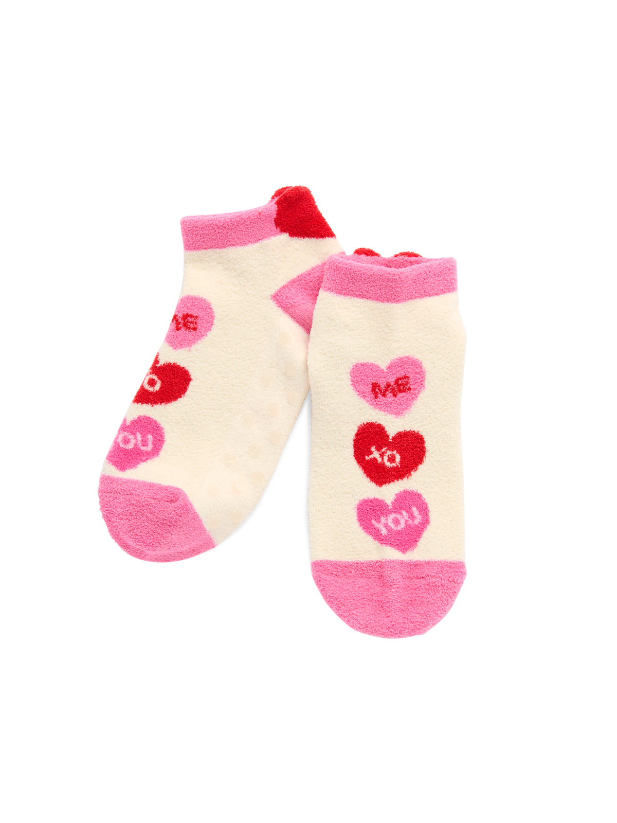 Shiraleah Candy Hearts Home Socks, Ivory