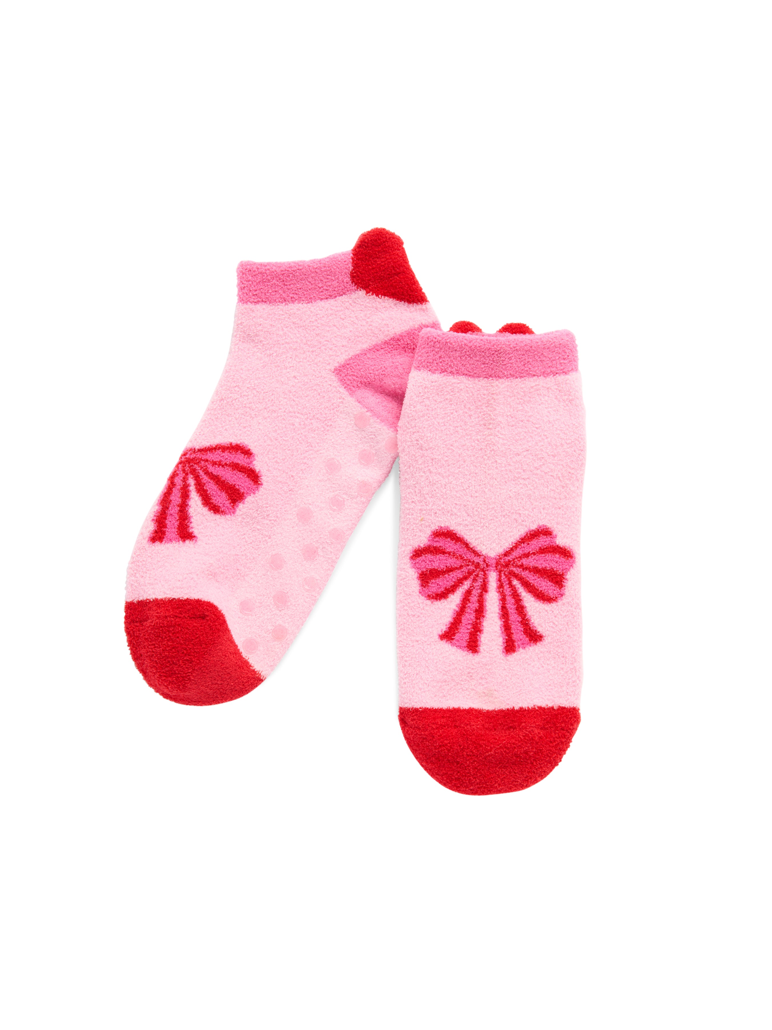 Shiraleah Bow Home Socks, Pink
