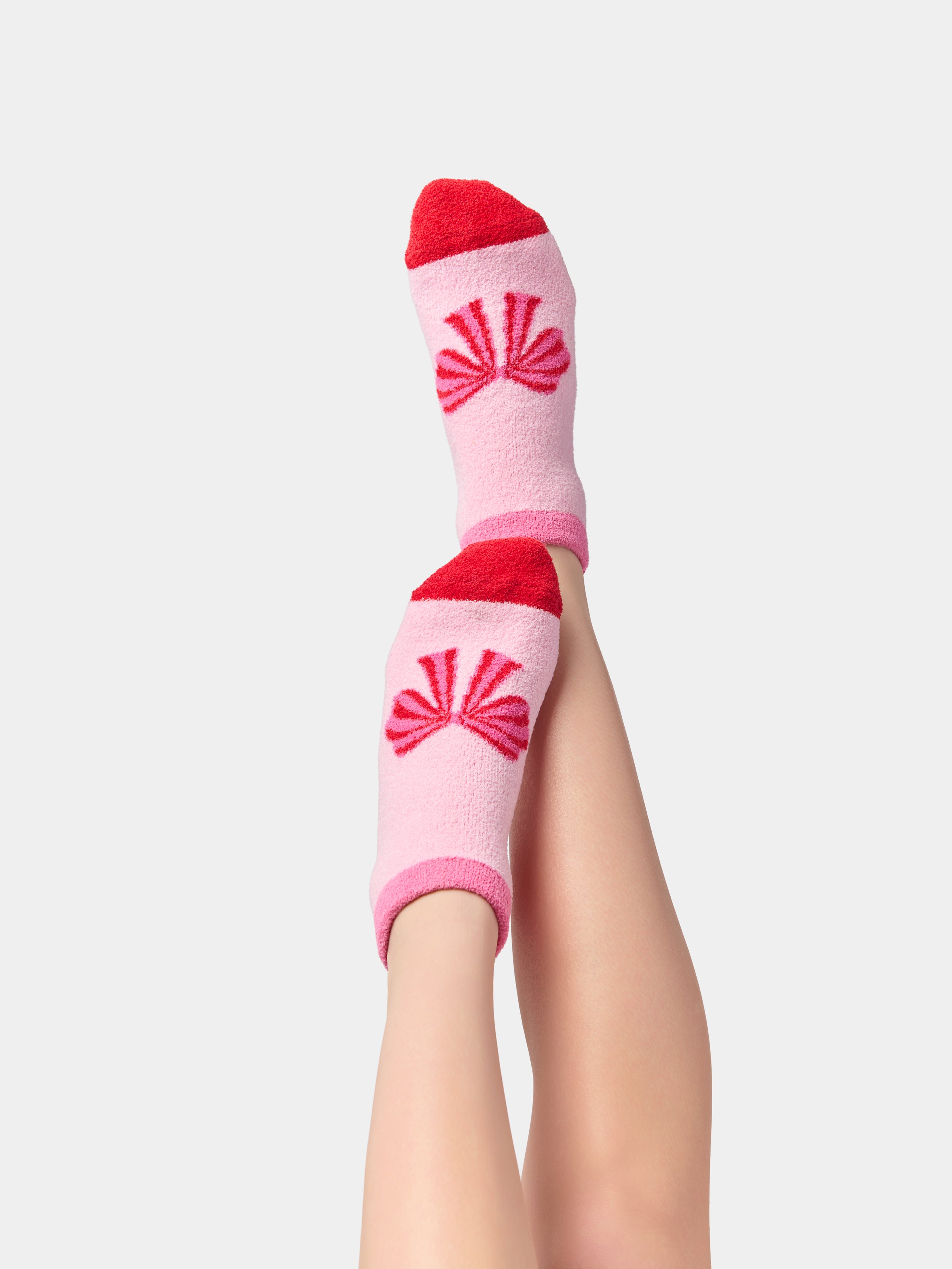 Shiraleah Bow Home Socks, Pink