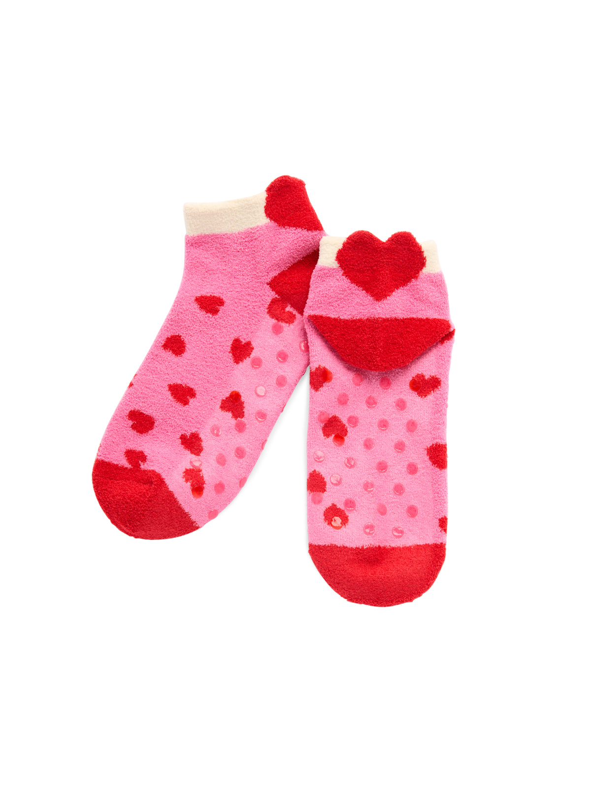 Shiraleah Mini Hearts Home Socks, Pink