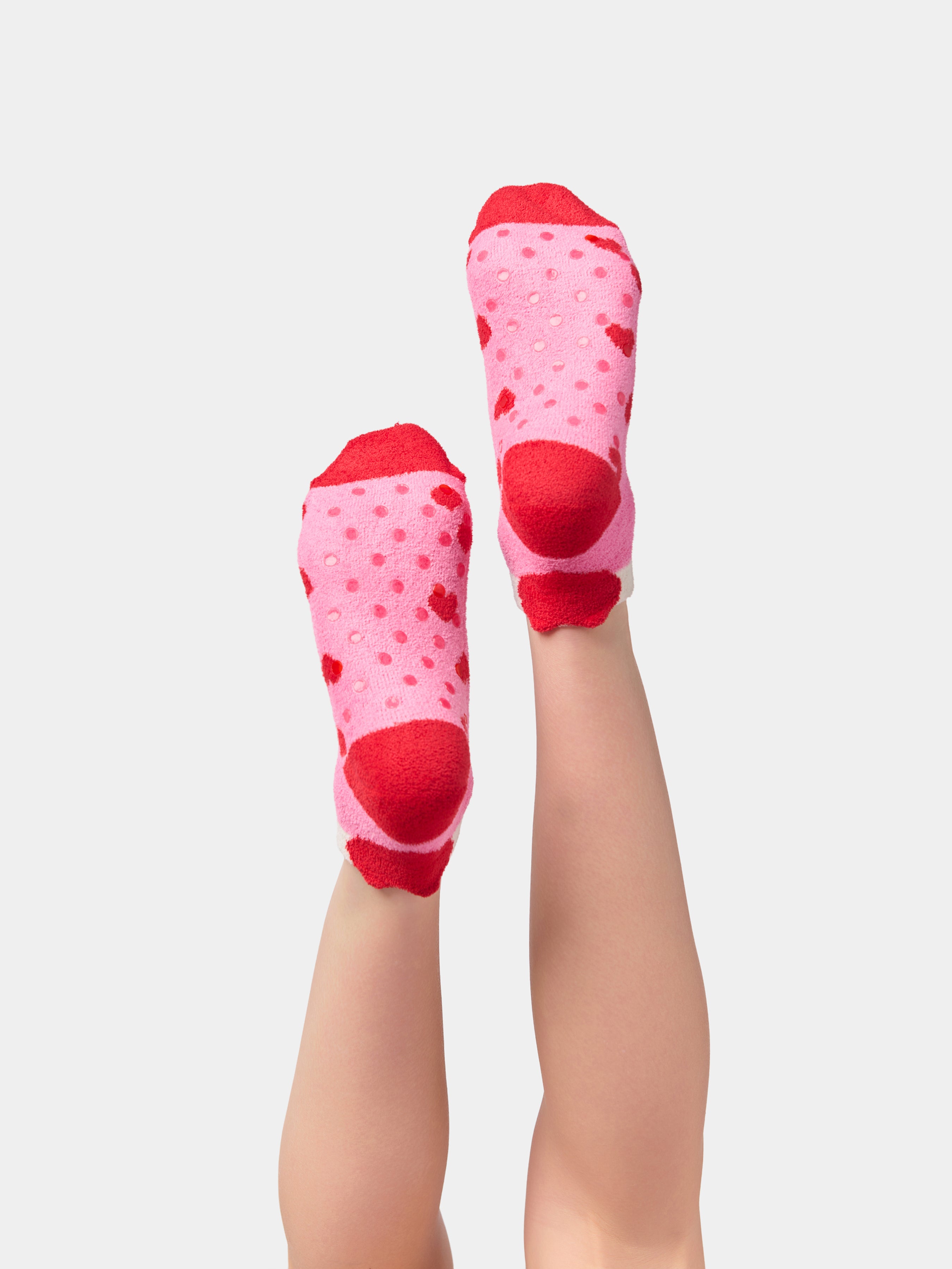Shiraleah Mini Hearts Home Socks, Pink