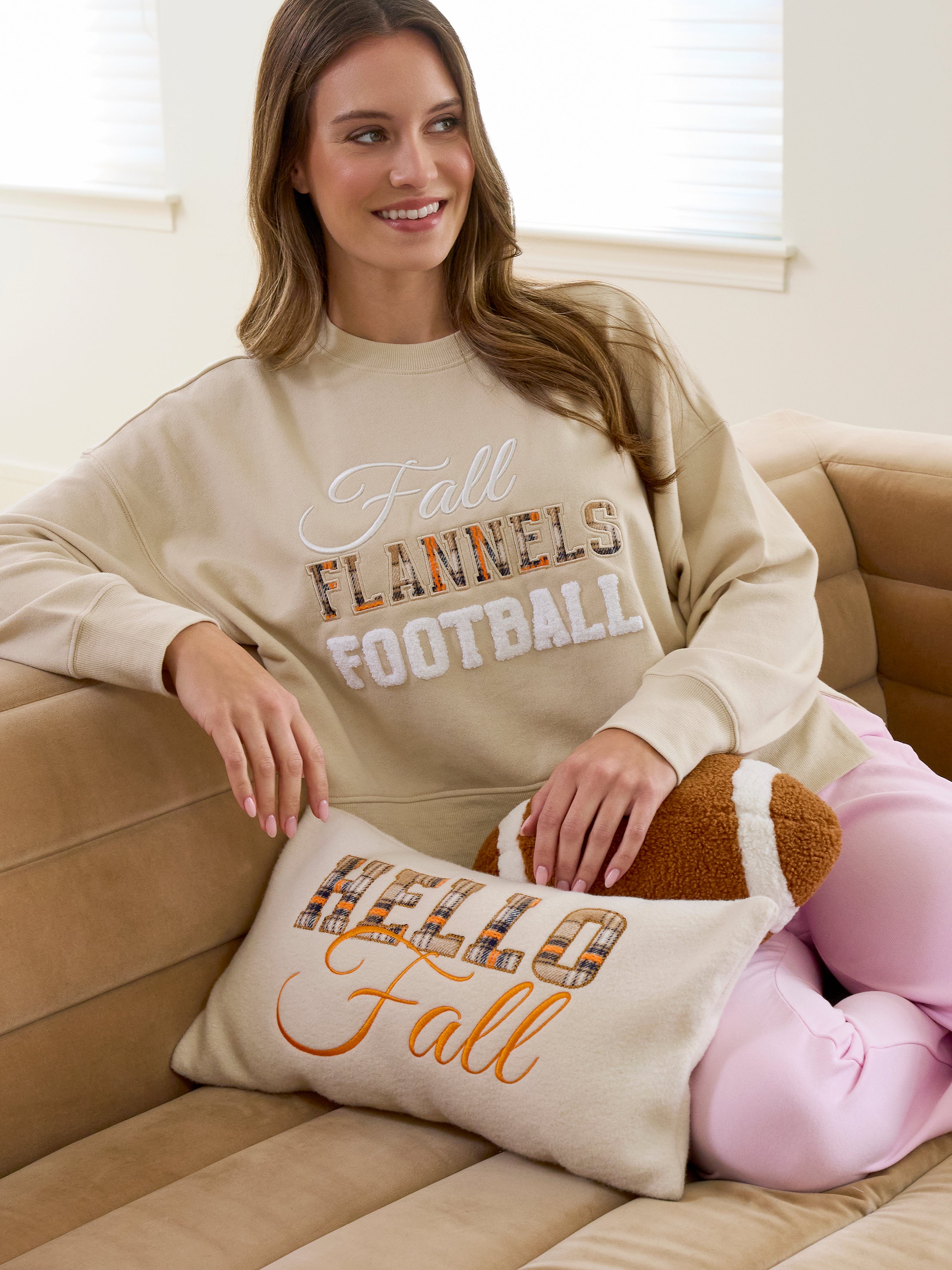 Shiraleah Football Shaped Pillow BROWN