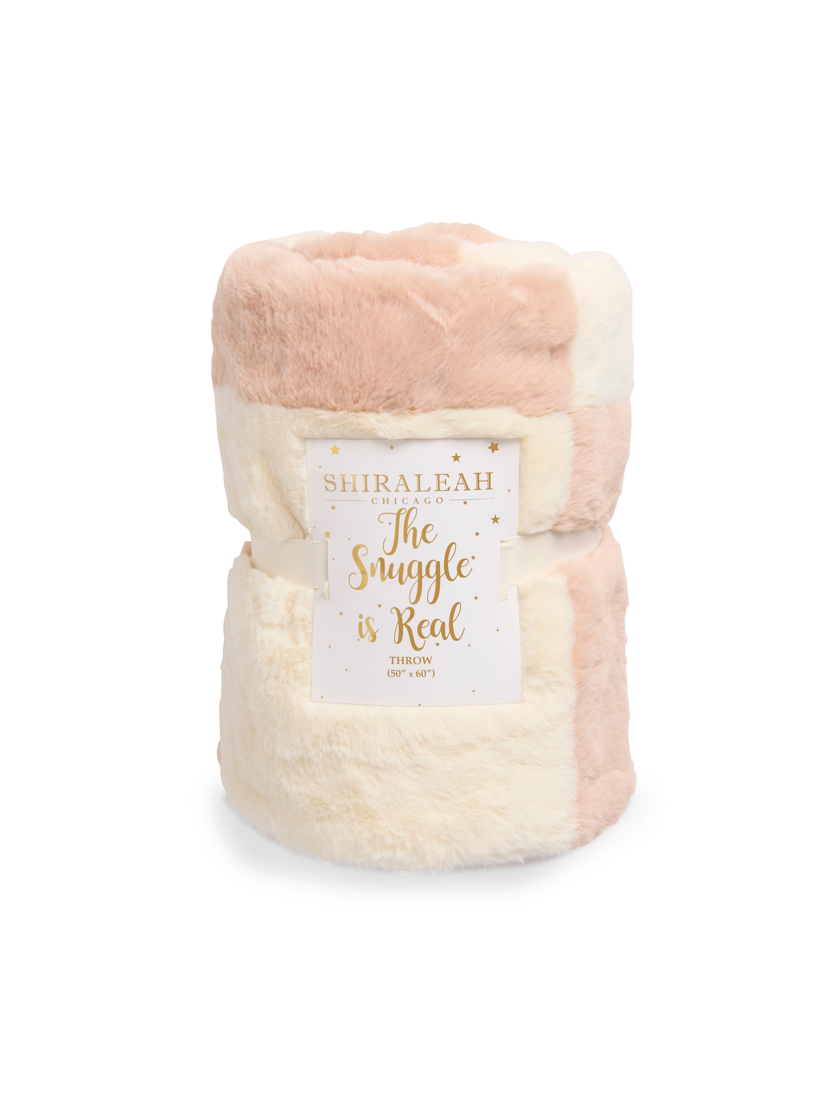 Shiraleah Check Faux Fur Throw CREAM