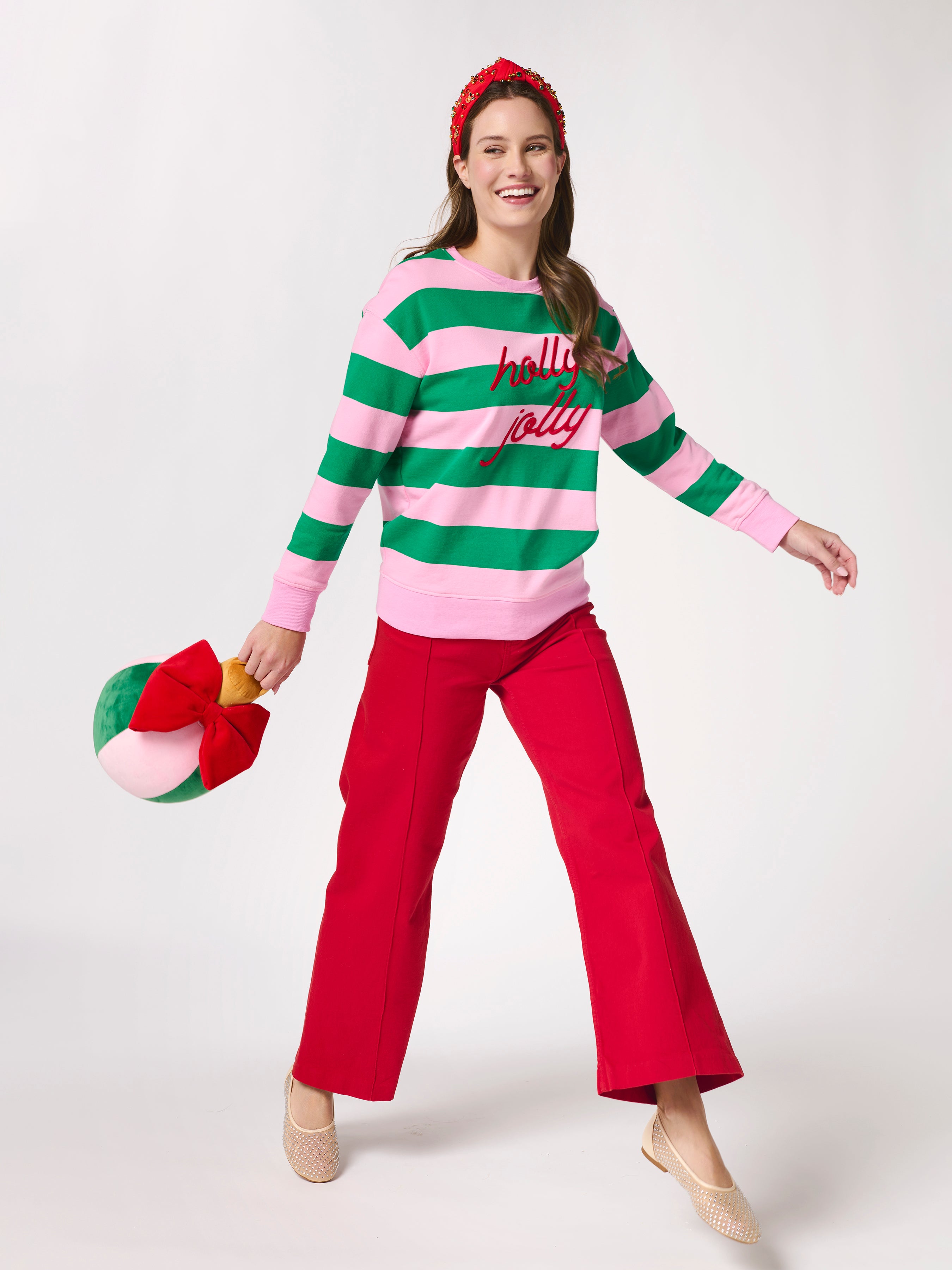 Shiraleah Festive Bauble Medium Pillow GREEN