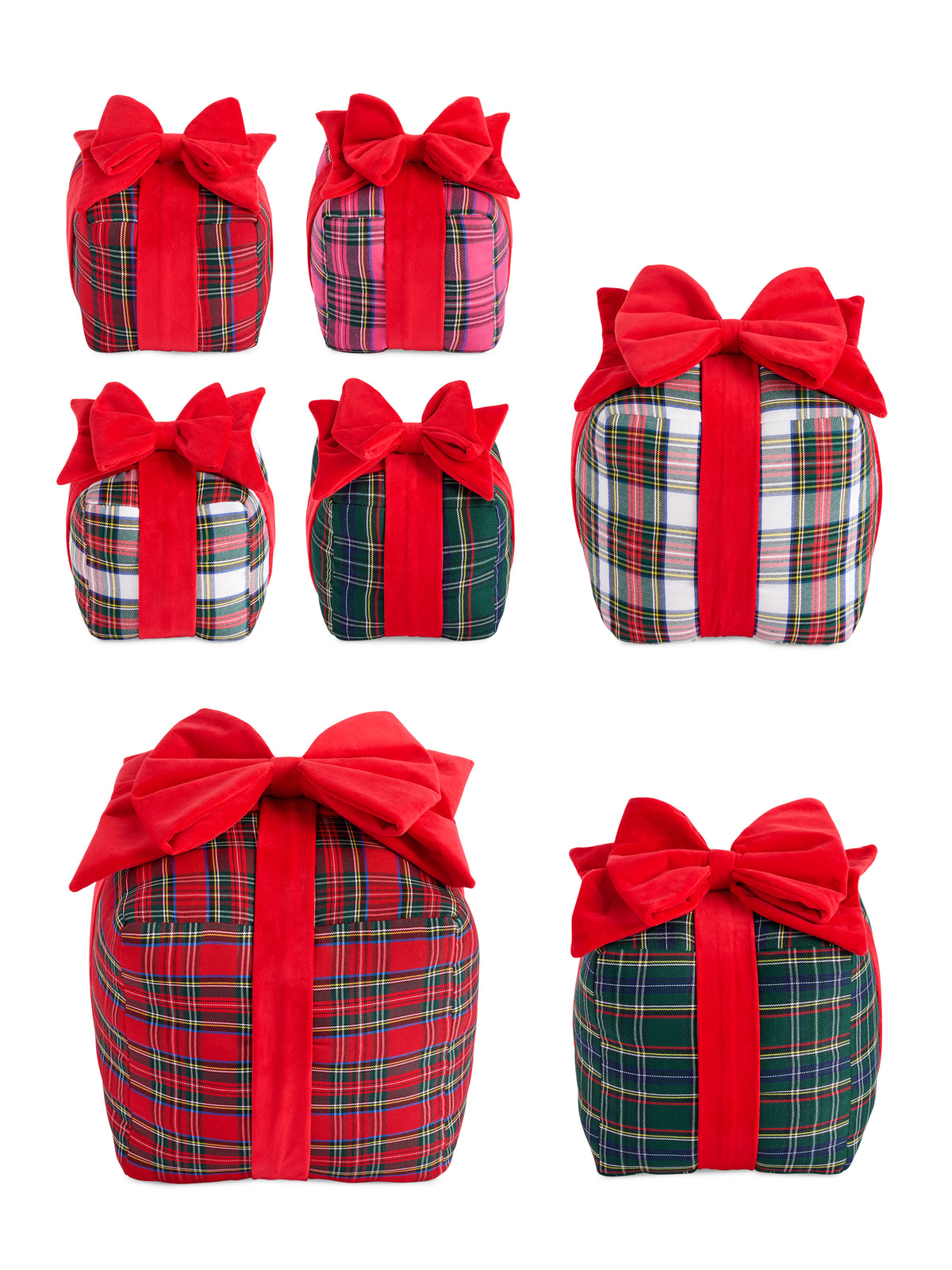 Shiraleah Assorted Set of 7 Scottie Gift Box Pillows, Multi
