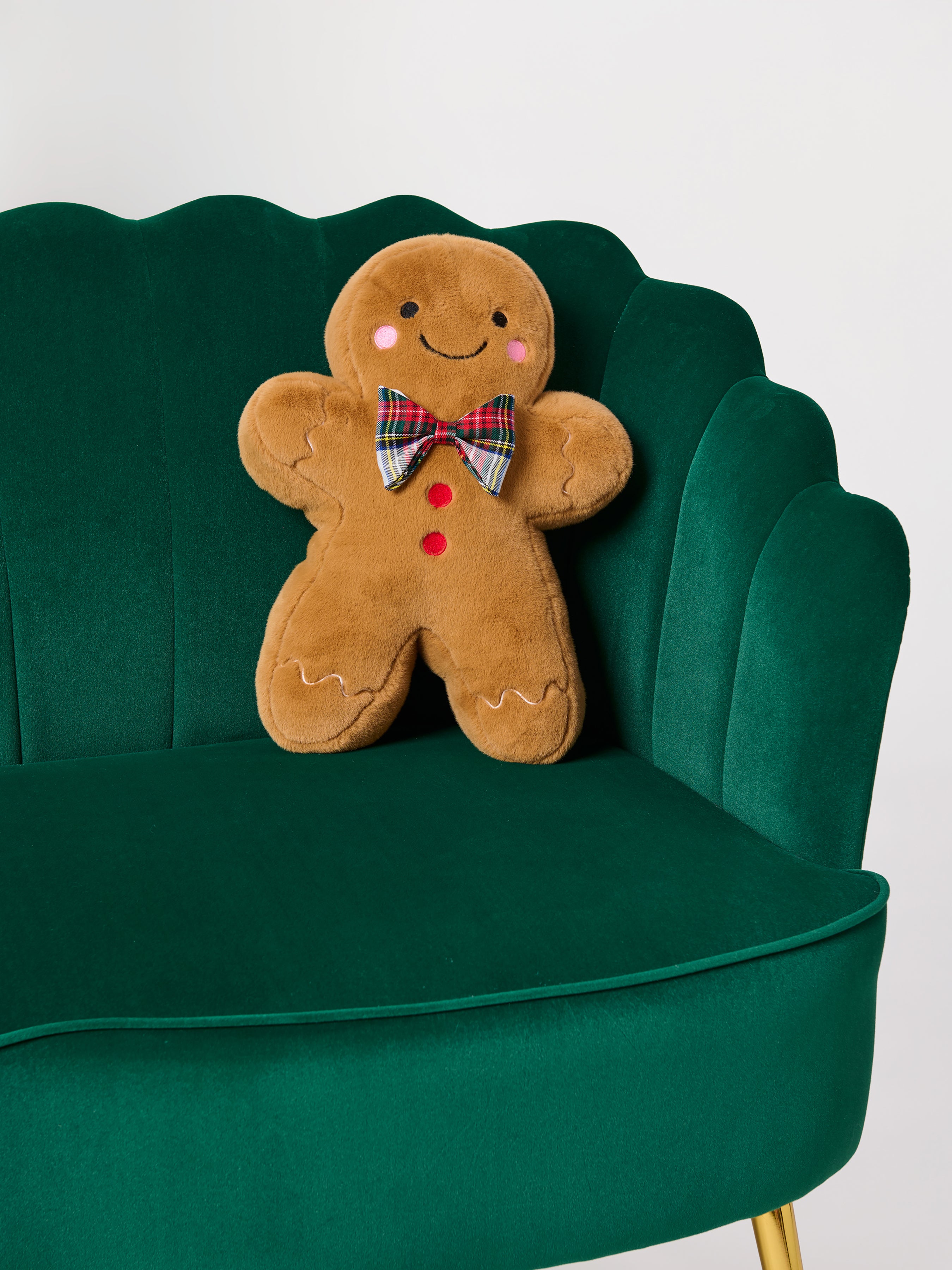 Shiraleah Gingerbread Boy Pillow, Tan
