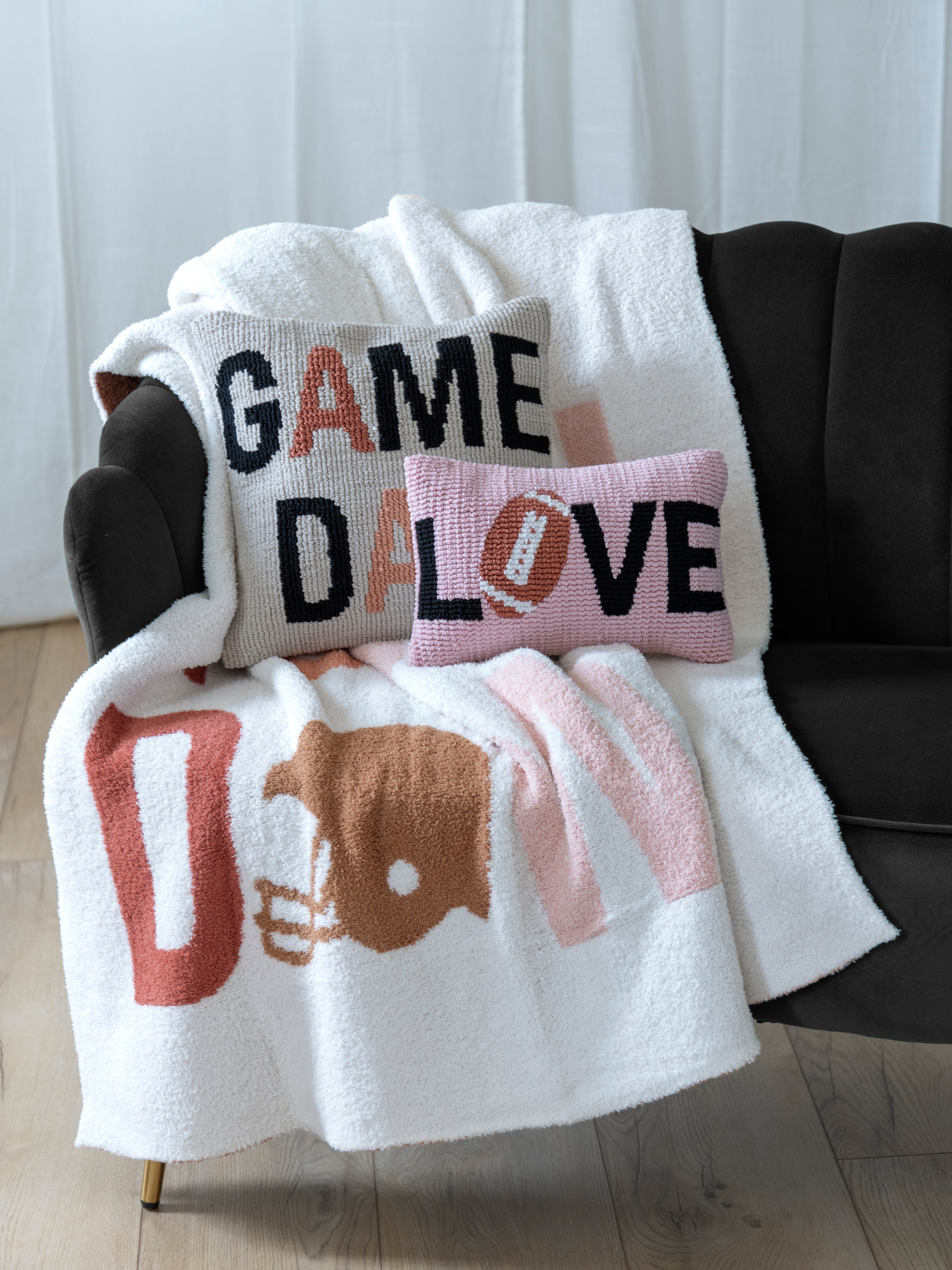 Shiraleah "Touchdown" Throw, Ivory - FINAL SALE ONLY