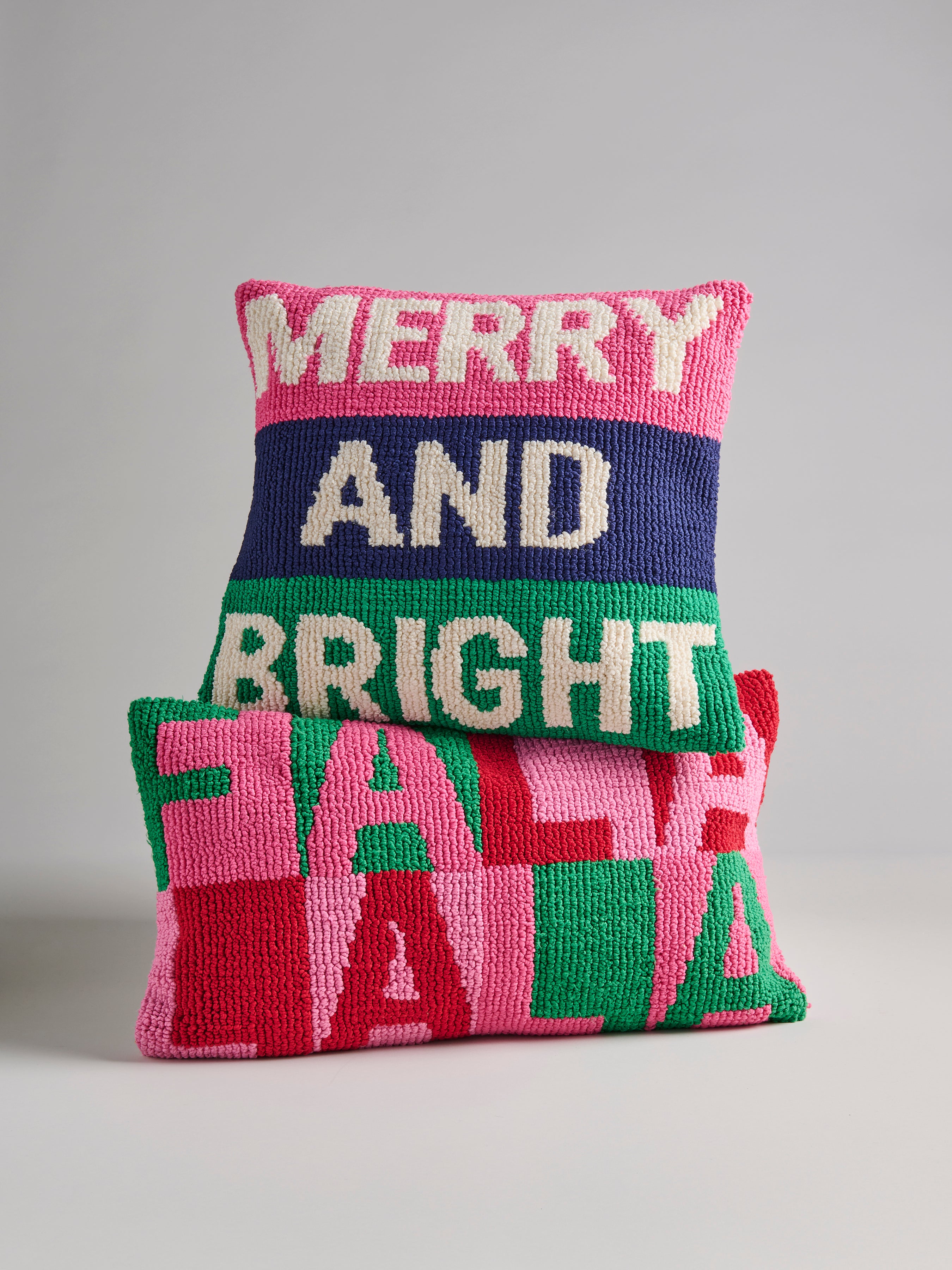 Shiraleah "Merry and Bright" Tufted Pillow, Multi