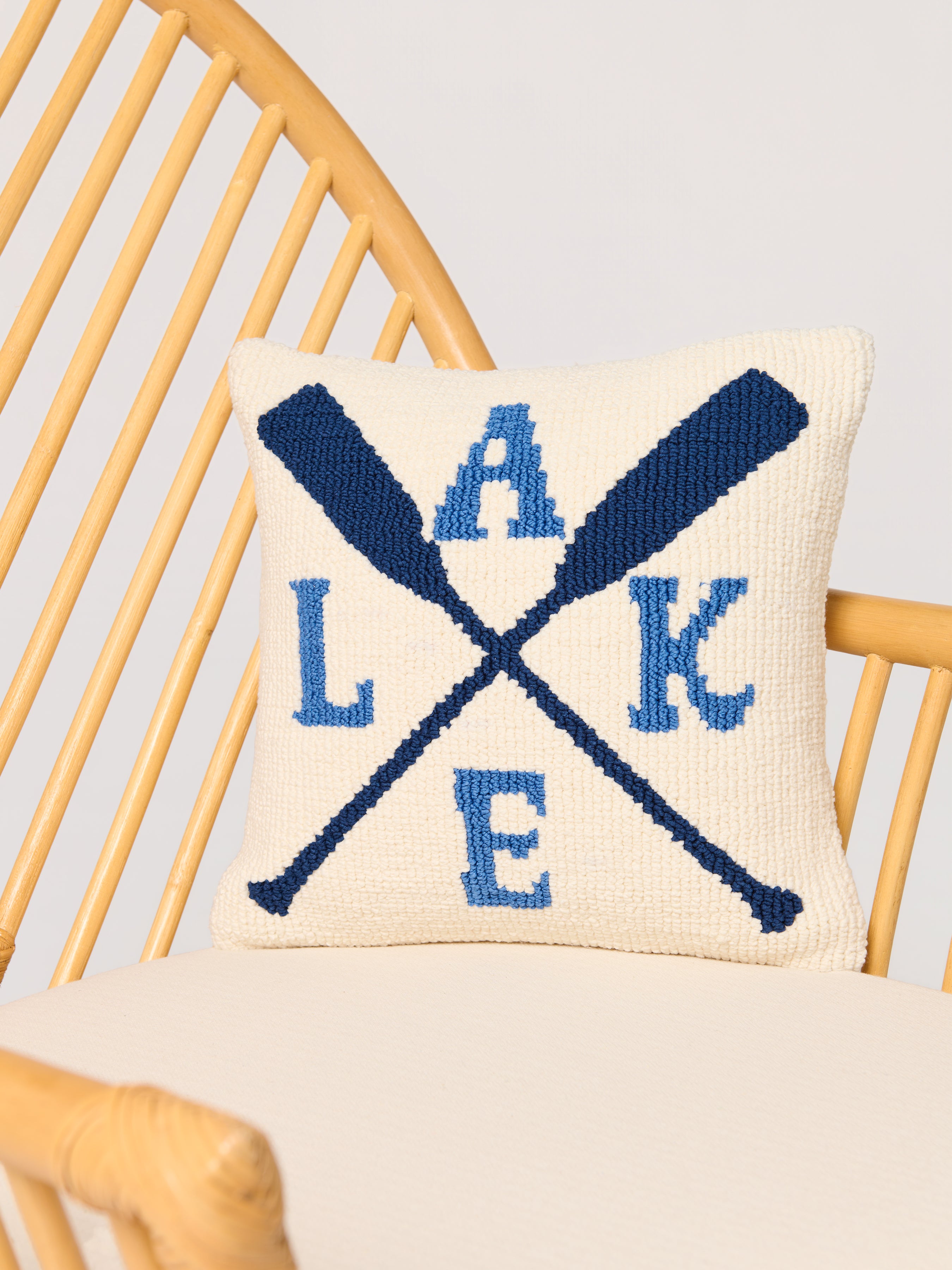 Shiraleah Lake/Oars Pillow, White
