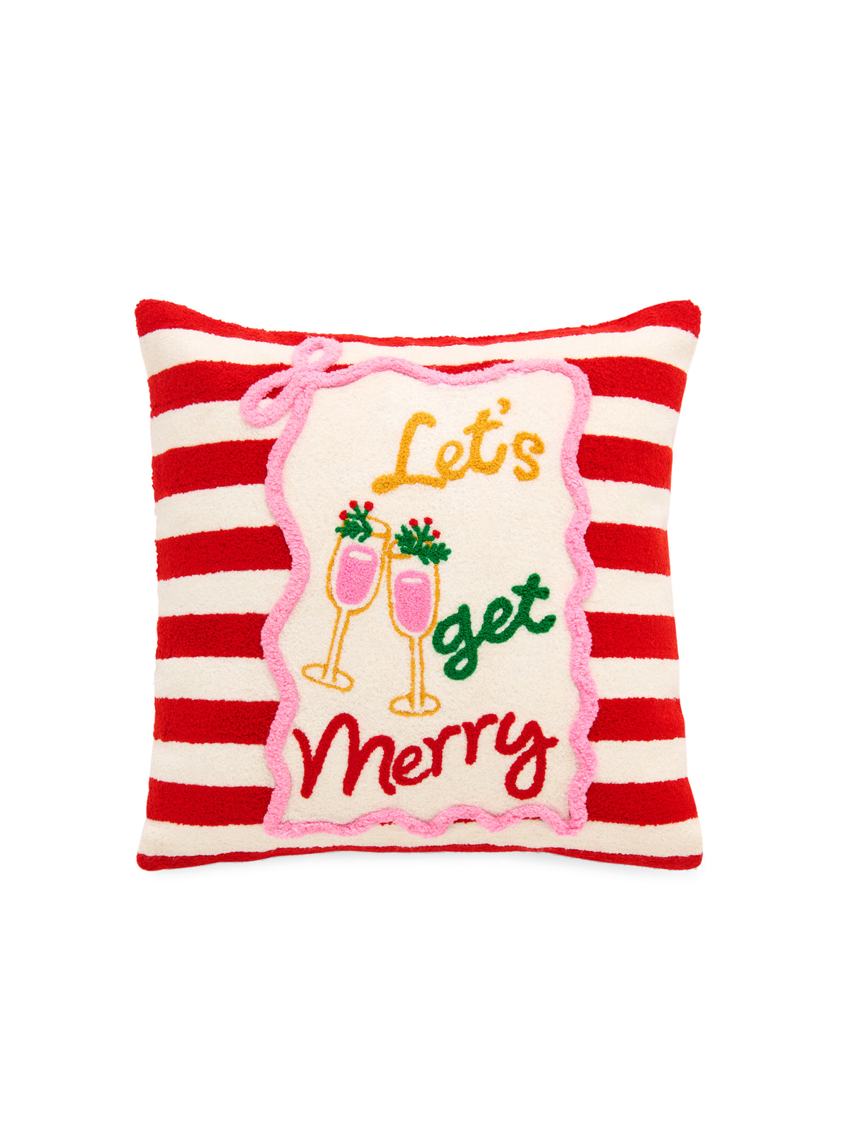 Shiraleah "Let's Get Merry" Pillow, Red