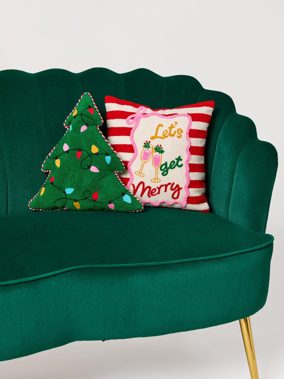 Shiraleah "Let's Get Merry" Pillow, Red