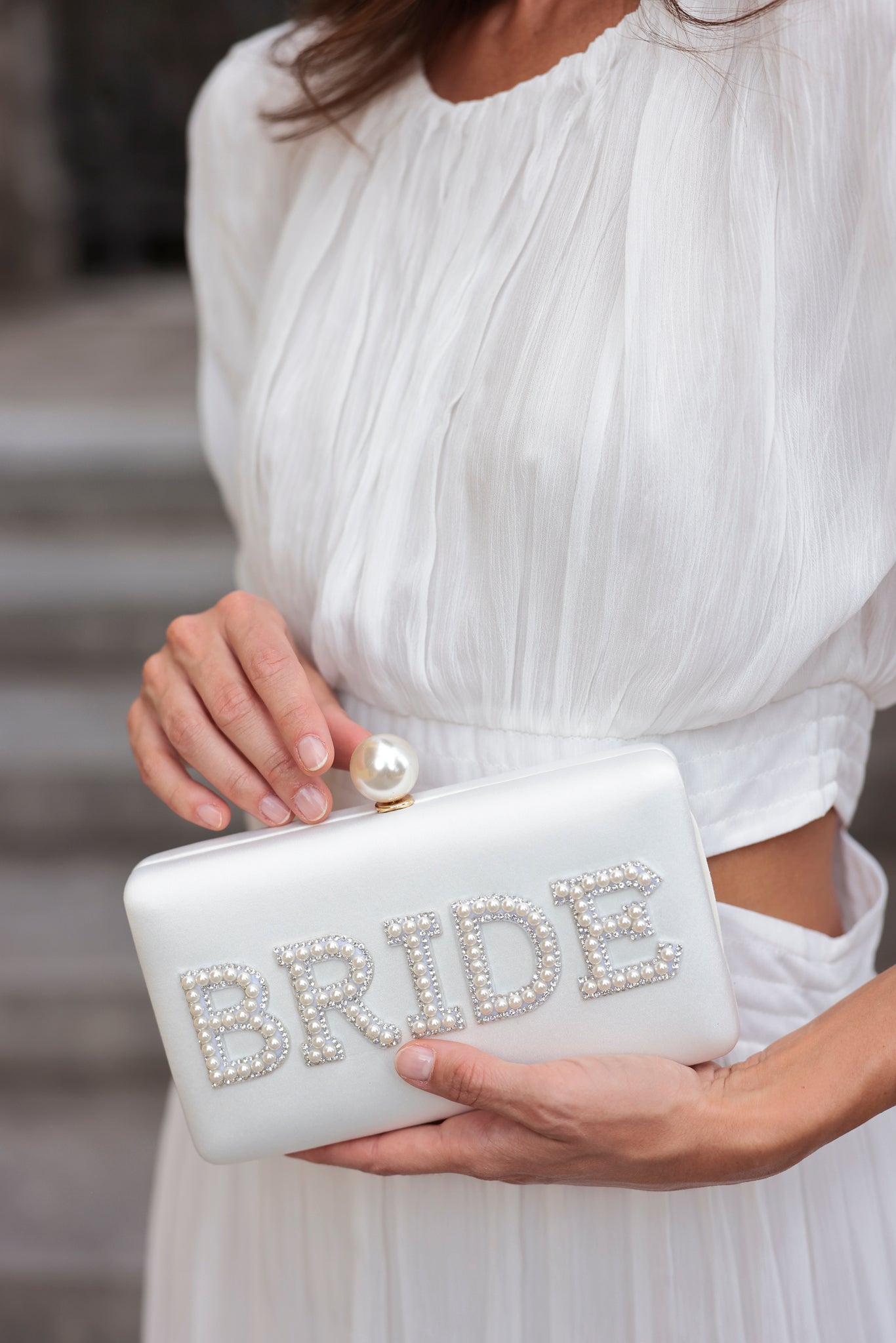 Shiraleah "Bride" Pearl Minaudière, Ivory