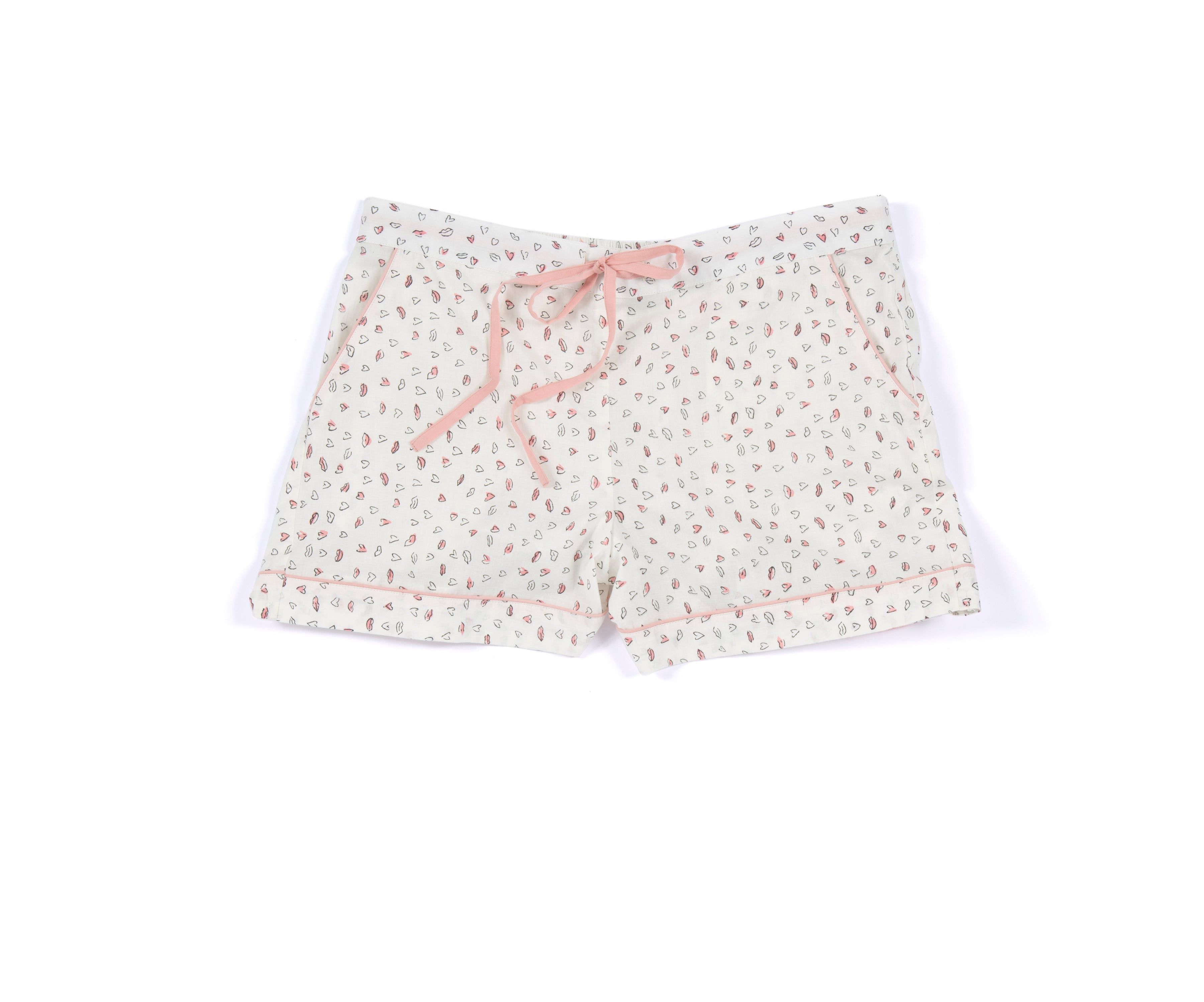 Shiraleah Luv Heart Print Pj Set, Ivory - FINAL SALE ONLY