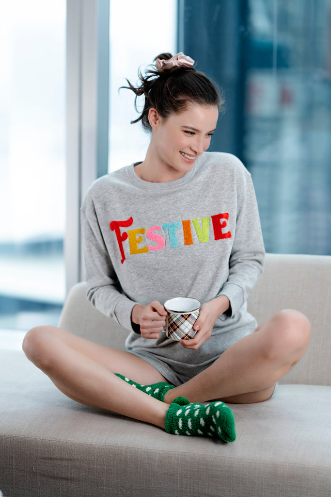 Shiraleah Festive Sweatshirt, Grey