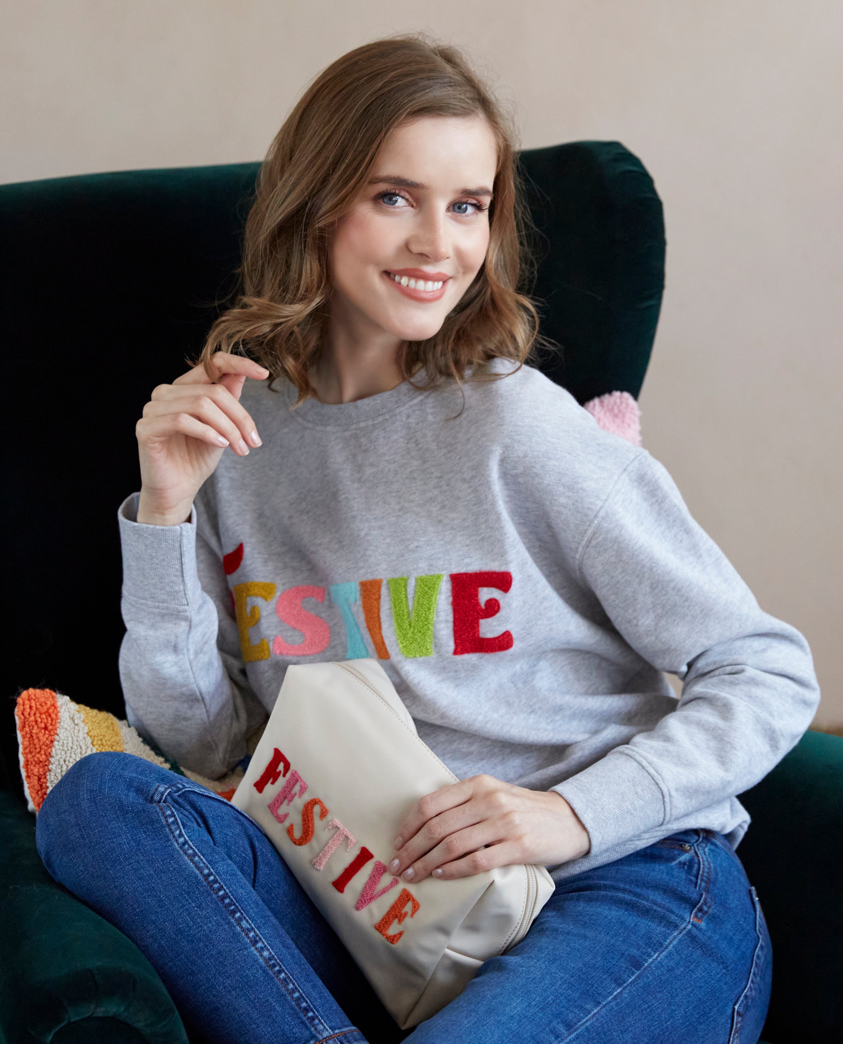 Shiraleah "Festive" Sweatshirt, Grey - FINAL SALE ONLY