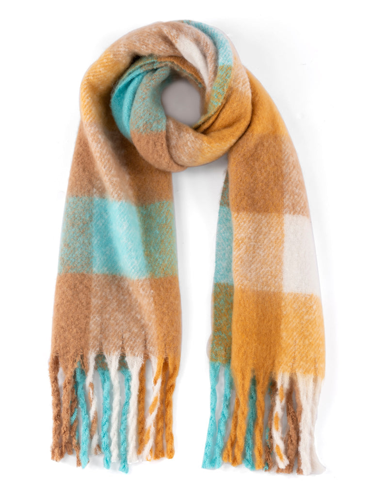 Blue Checkered Wool Scarf | THE8 - Seventeen