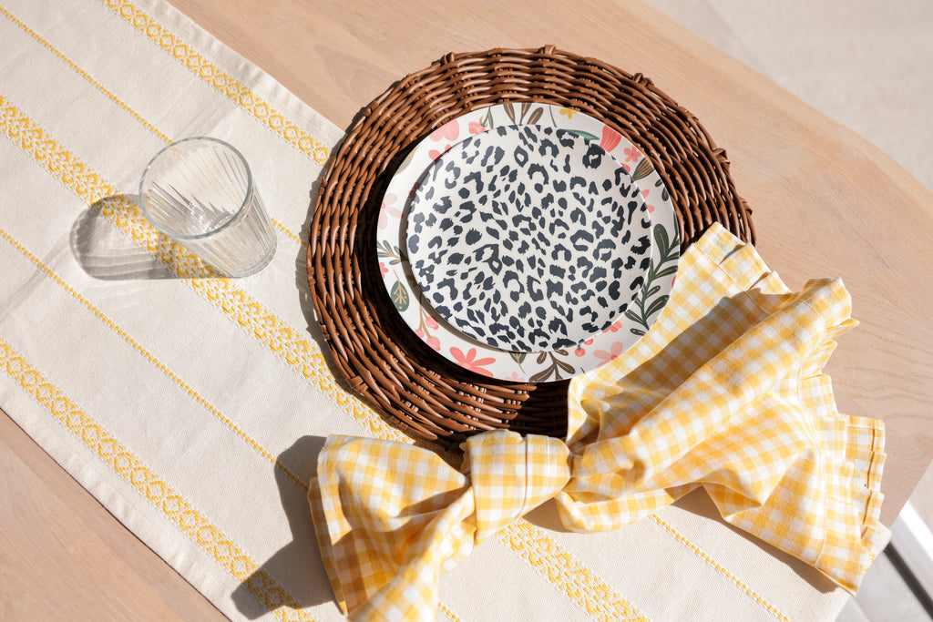 Shiraleah Hazel Yellow Waffle Weave Dish Towel