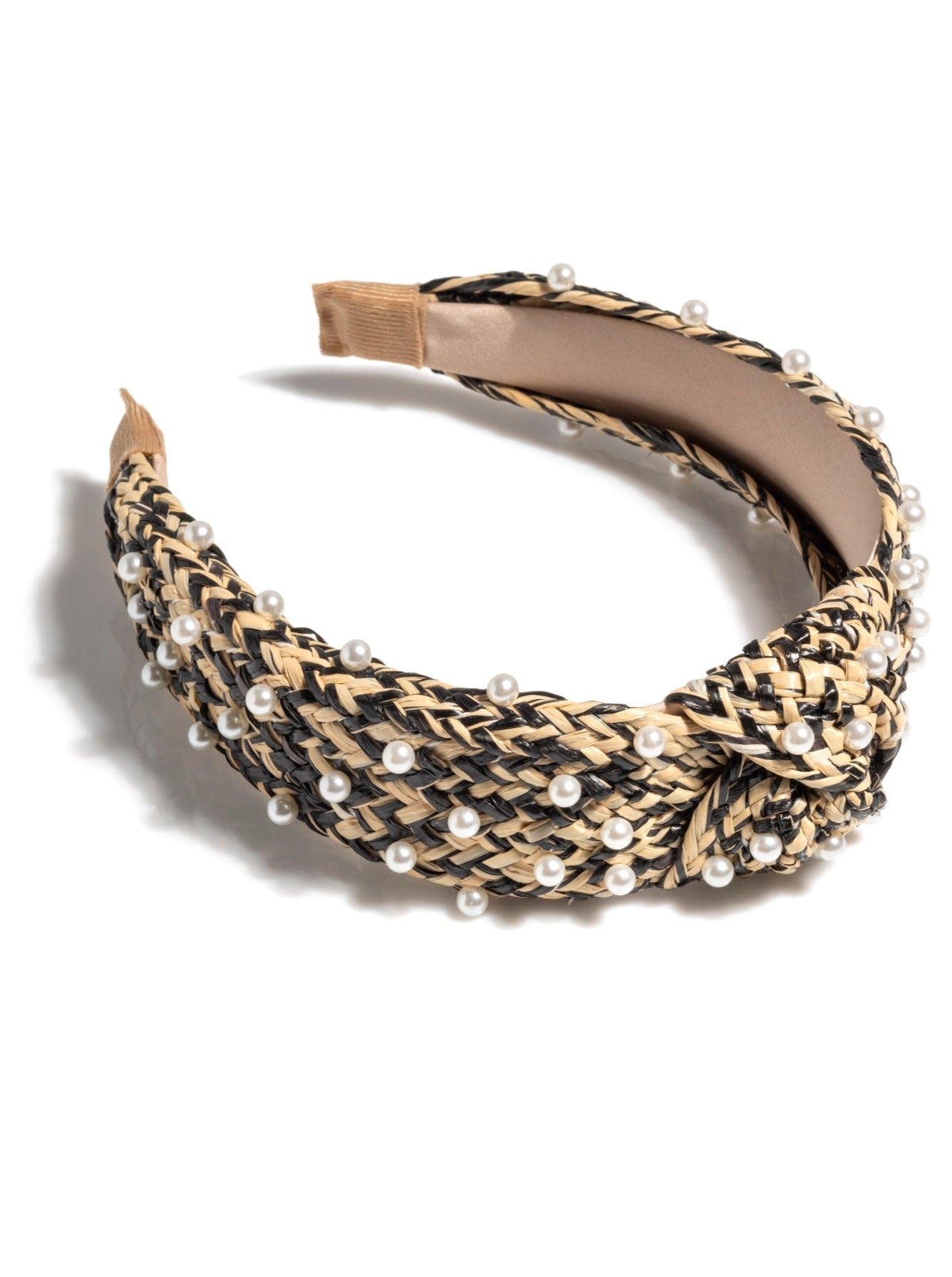 Shiraleah Pearl Embellished Knotted Headband BLACK
