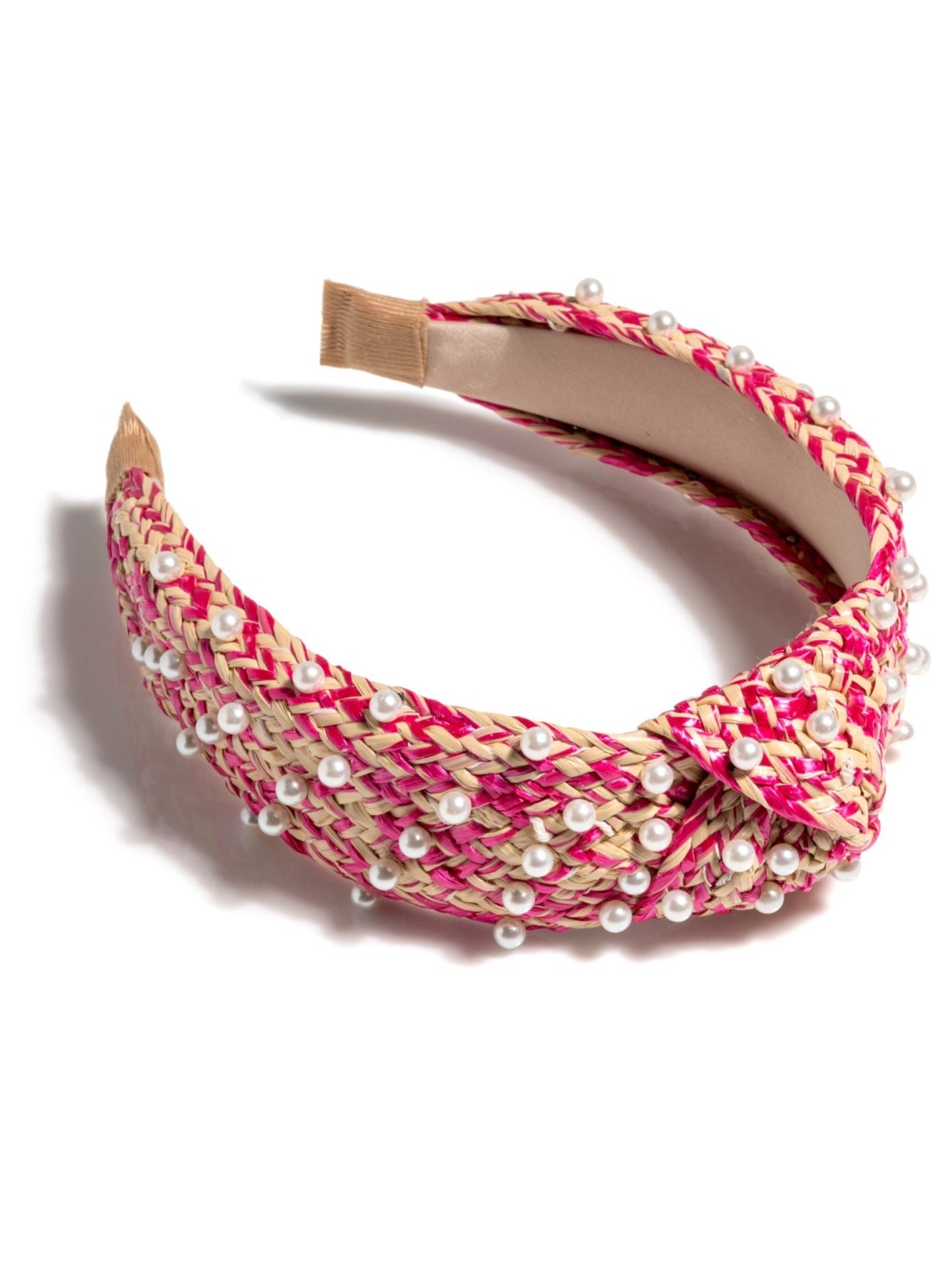 Shiraleah Pearl Embellished Knotted Headband PINK