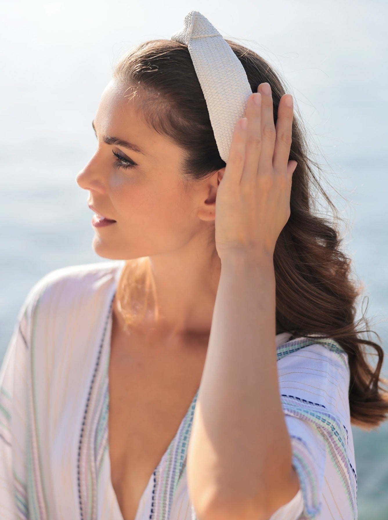 Shiraleah Knotted Woven Headband WHITE