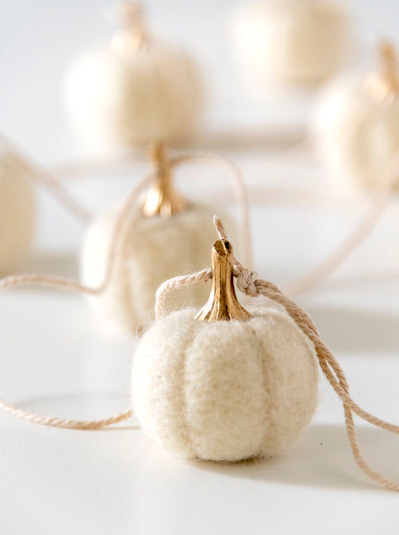 Shiraleah New Harvest 7 Pumpkin Garland, Ivory