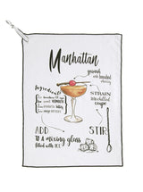 Shiraleah "Manhattan" Cocktail Tea Towel, White