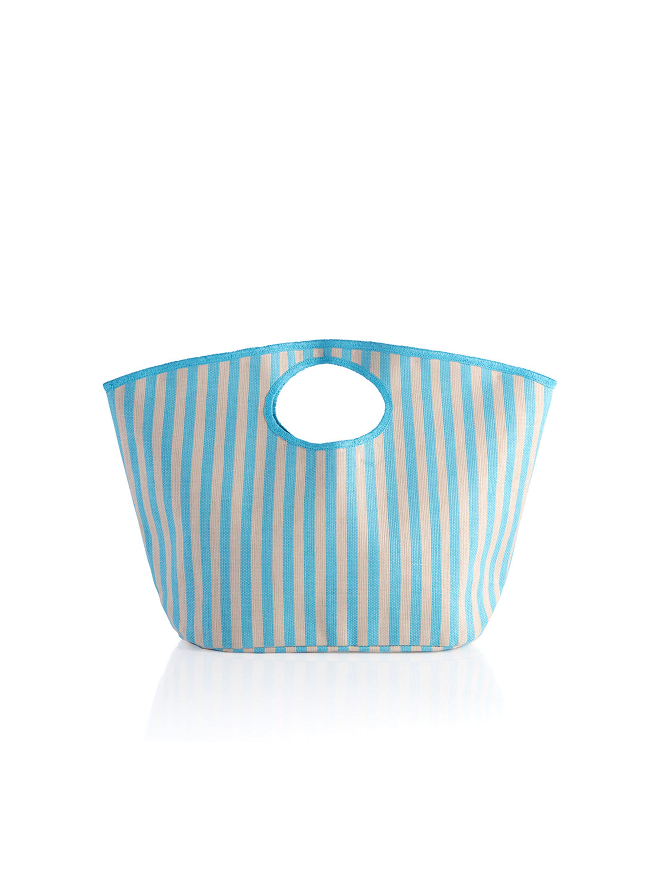 Shiraleah Lolita Stripe Tote, Turquoise and Ivory