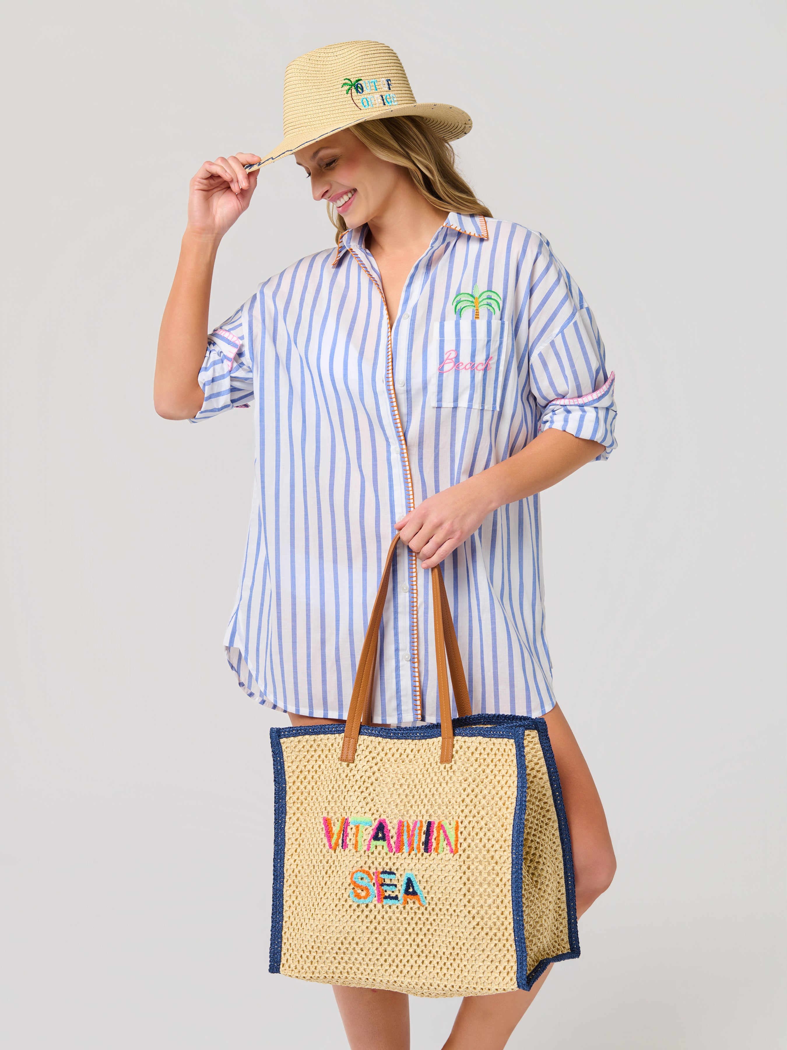 Shiraleah "Vitamin Sea" Tote, Natural