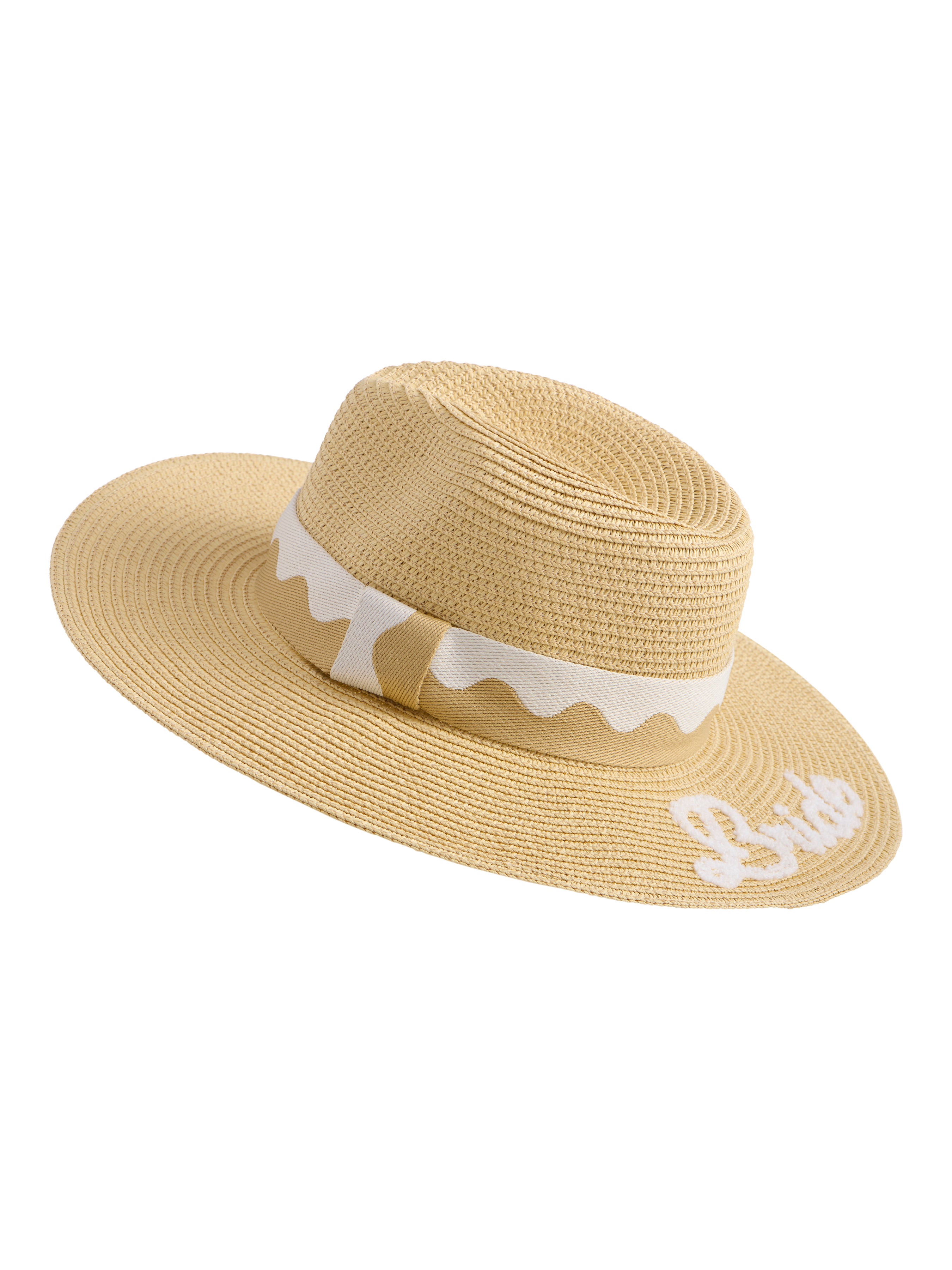 Shiraleah "Bride" Hat and Tote Set, Natural