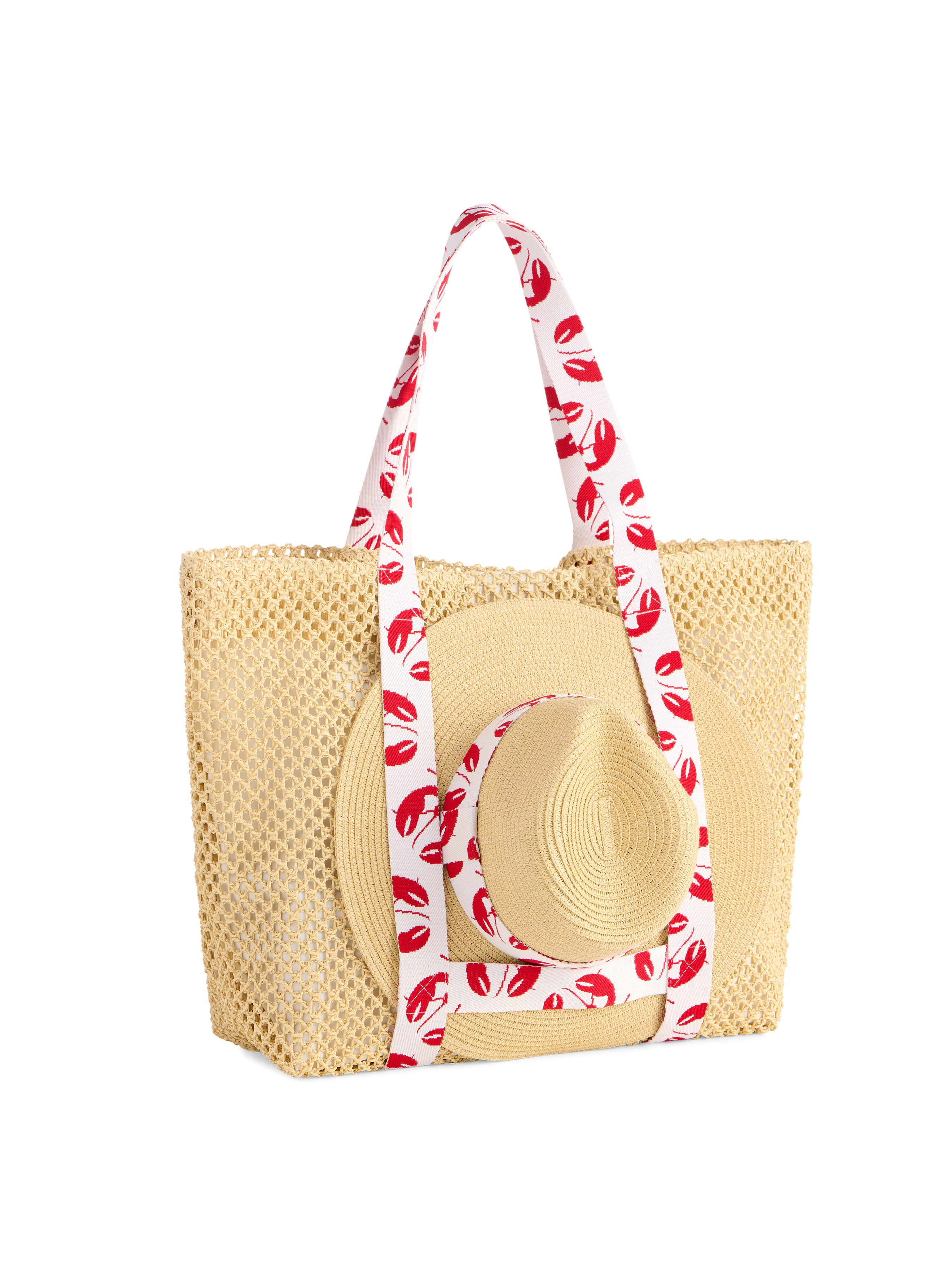 Shiraleah Claudia Tote and Hat Set, Red