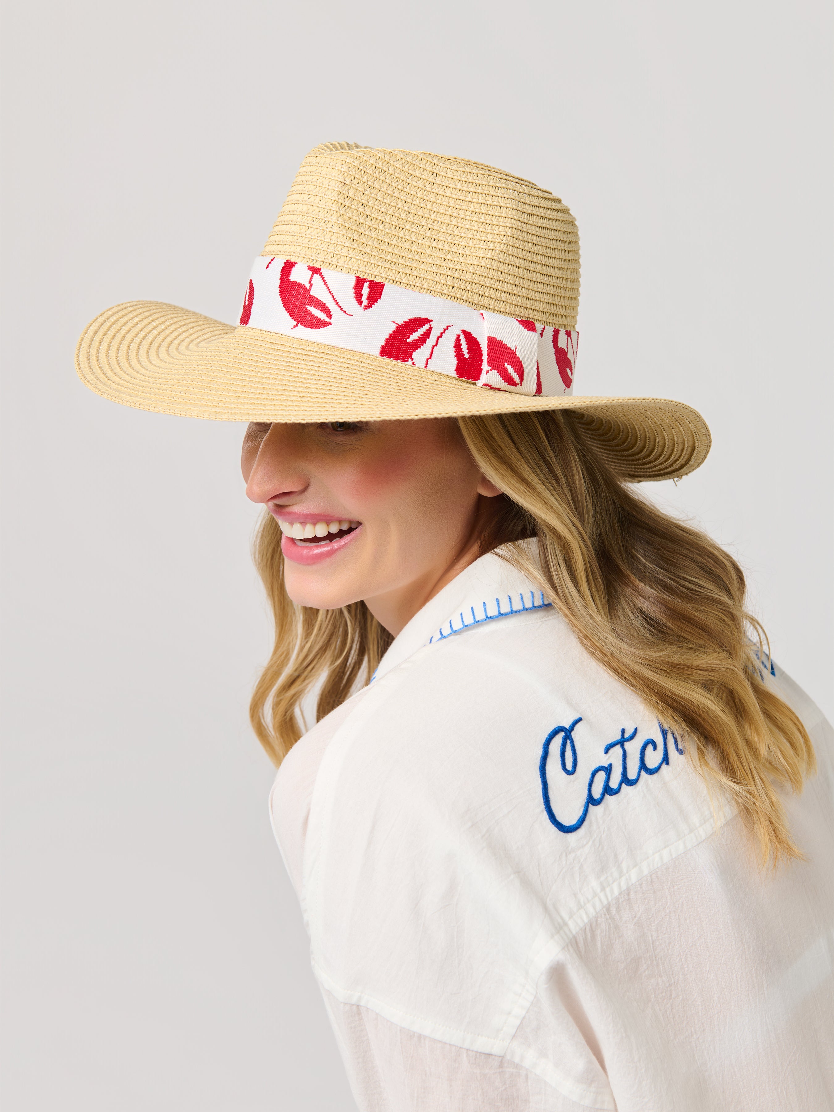 Shiraleah Claudia Tote and Hat Set, Red