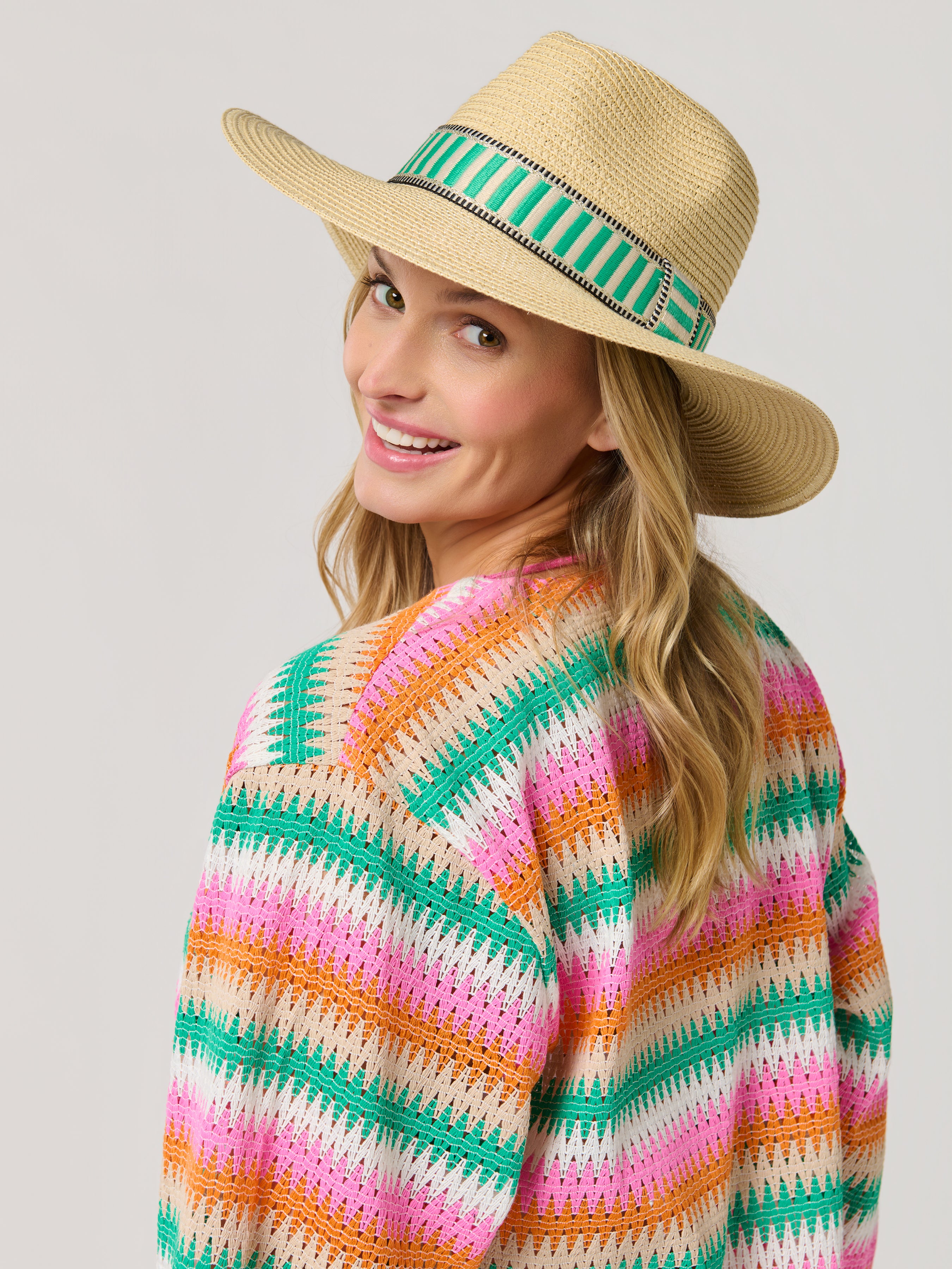 Shiraleah Dorian Tote and Hat Set GREEN