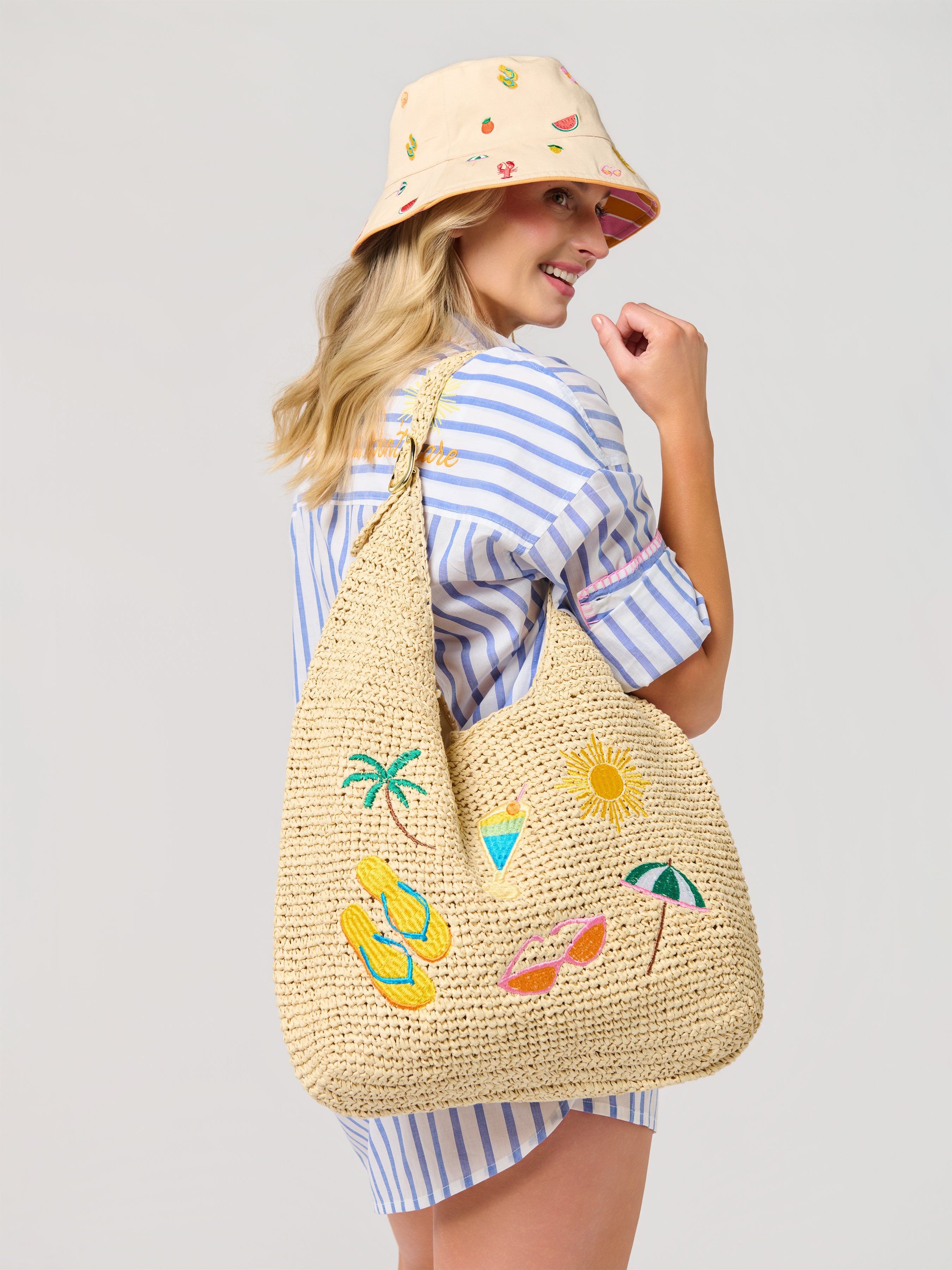 Shiraleah Cabana Slouchy Tote, Natural