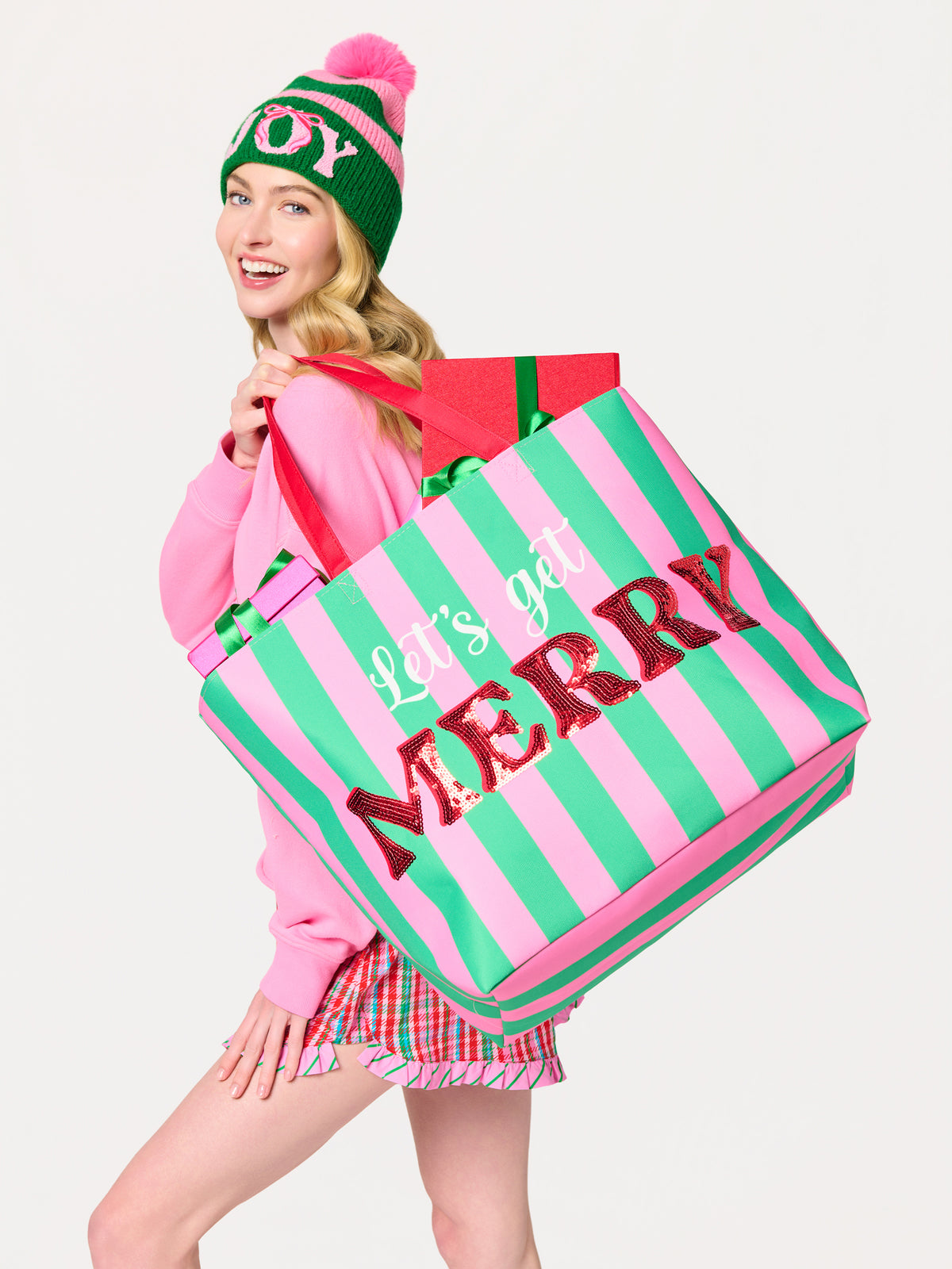 Shiraleah "Let's Get Merry" Gifting Tote, Multi