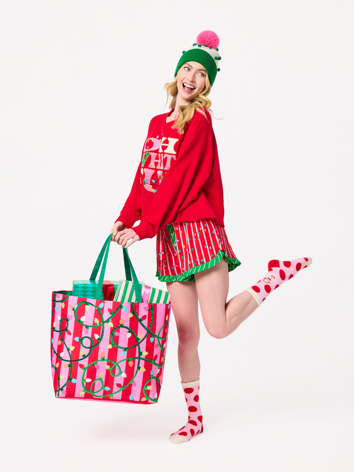 Shiraleah String Lights Gifting Tote, Multi